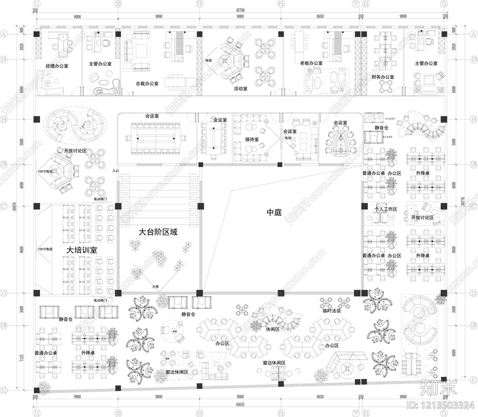 北欧开放办公室施工图下载【ID:1213503324】