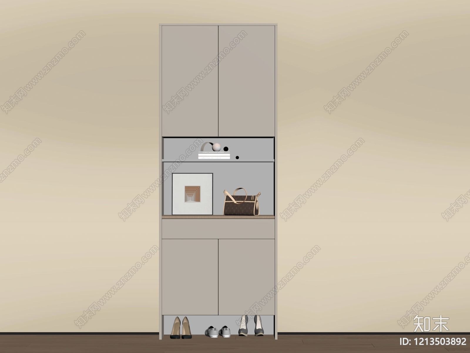 现代简约鞋柜SU模型下载【ID:1213503892】