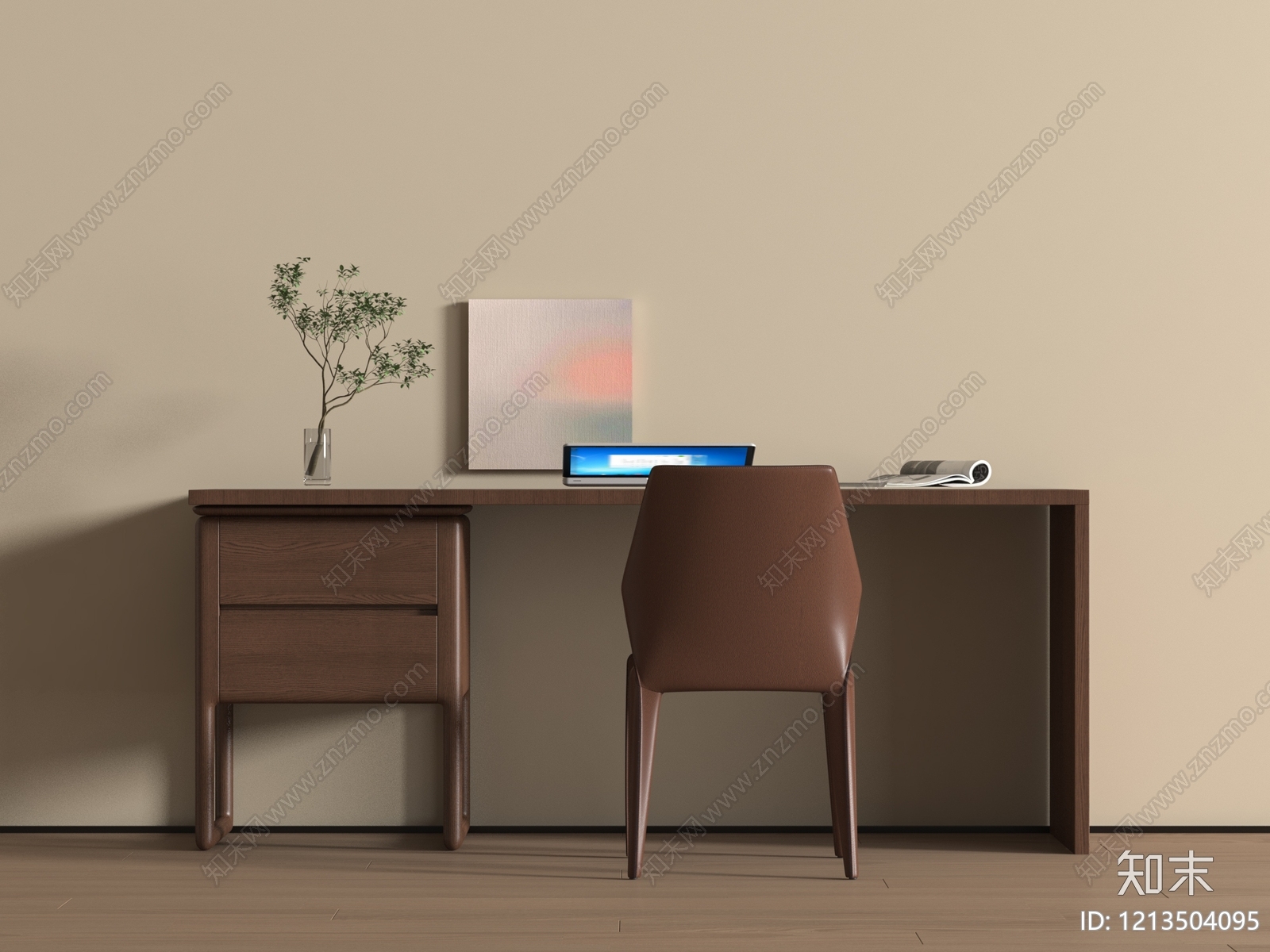 现代简约书桌椅SU模型下载【ID:1213504095】