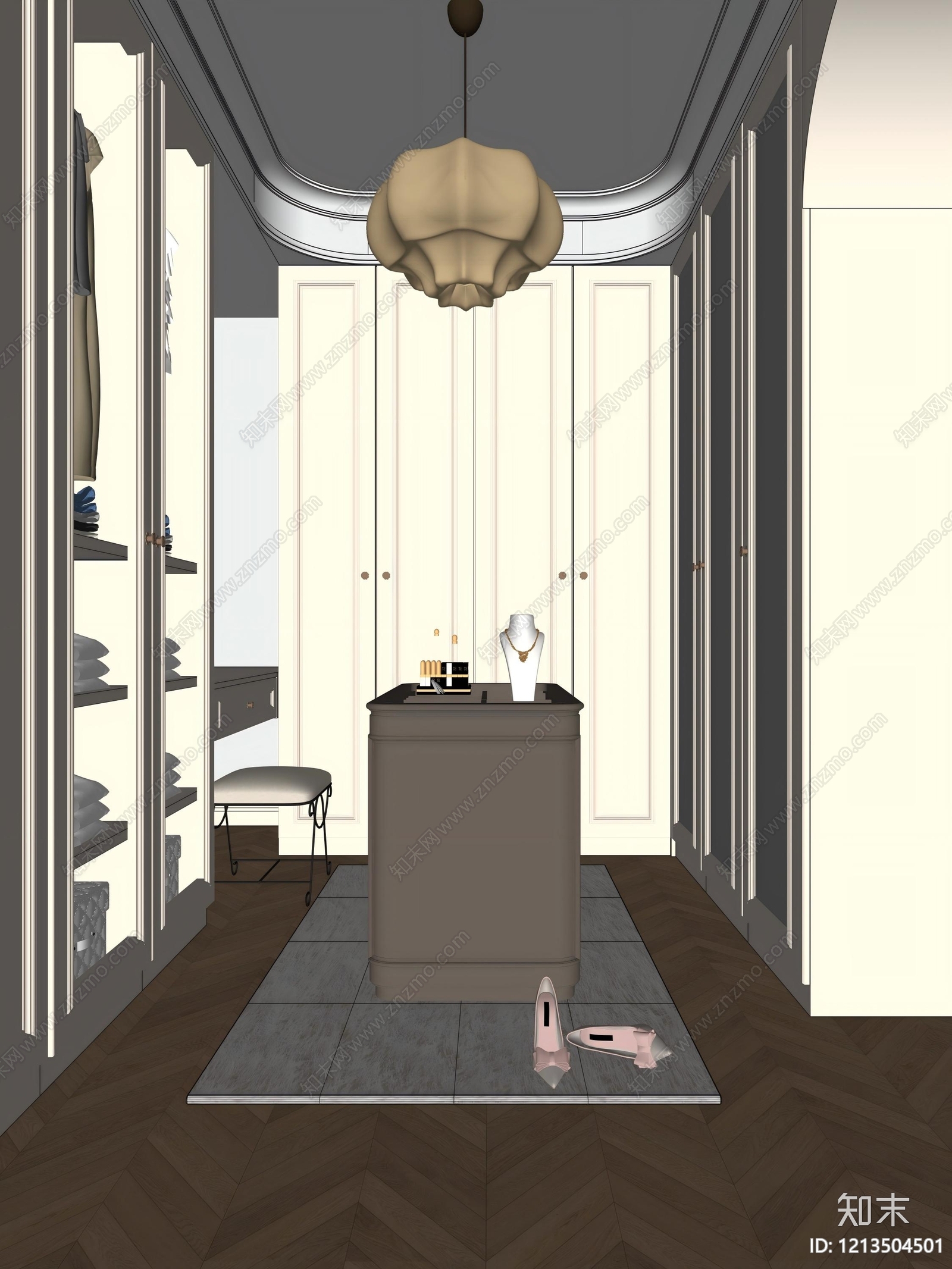 现代衣帽间SU模型下载【ID:1213504501】