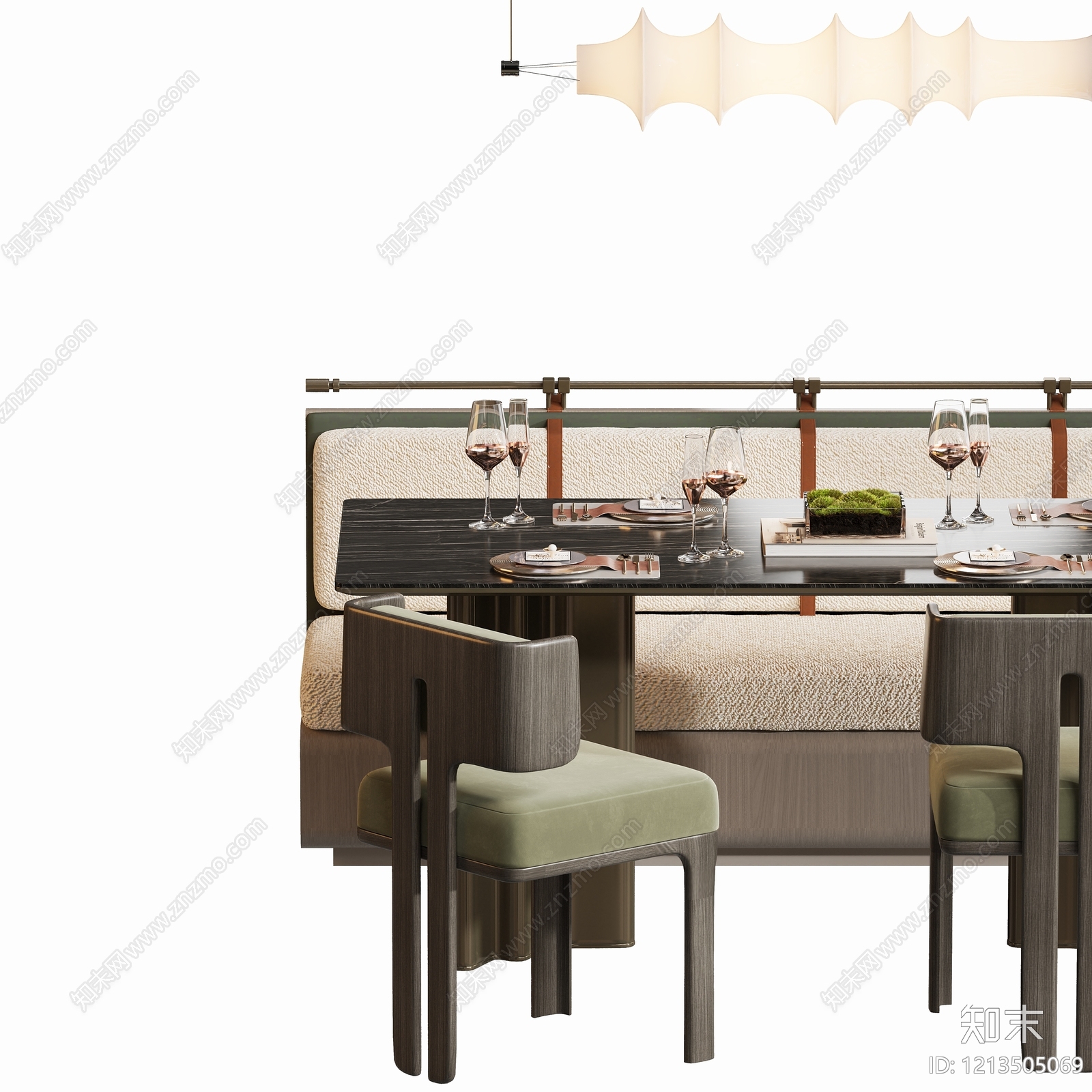 现代简约餐桌椅3D模型下载【ID:1213505069】
