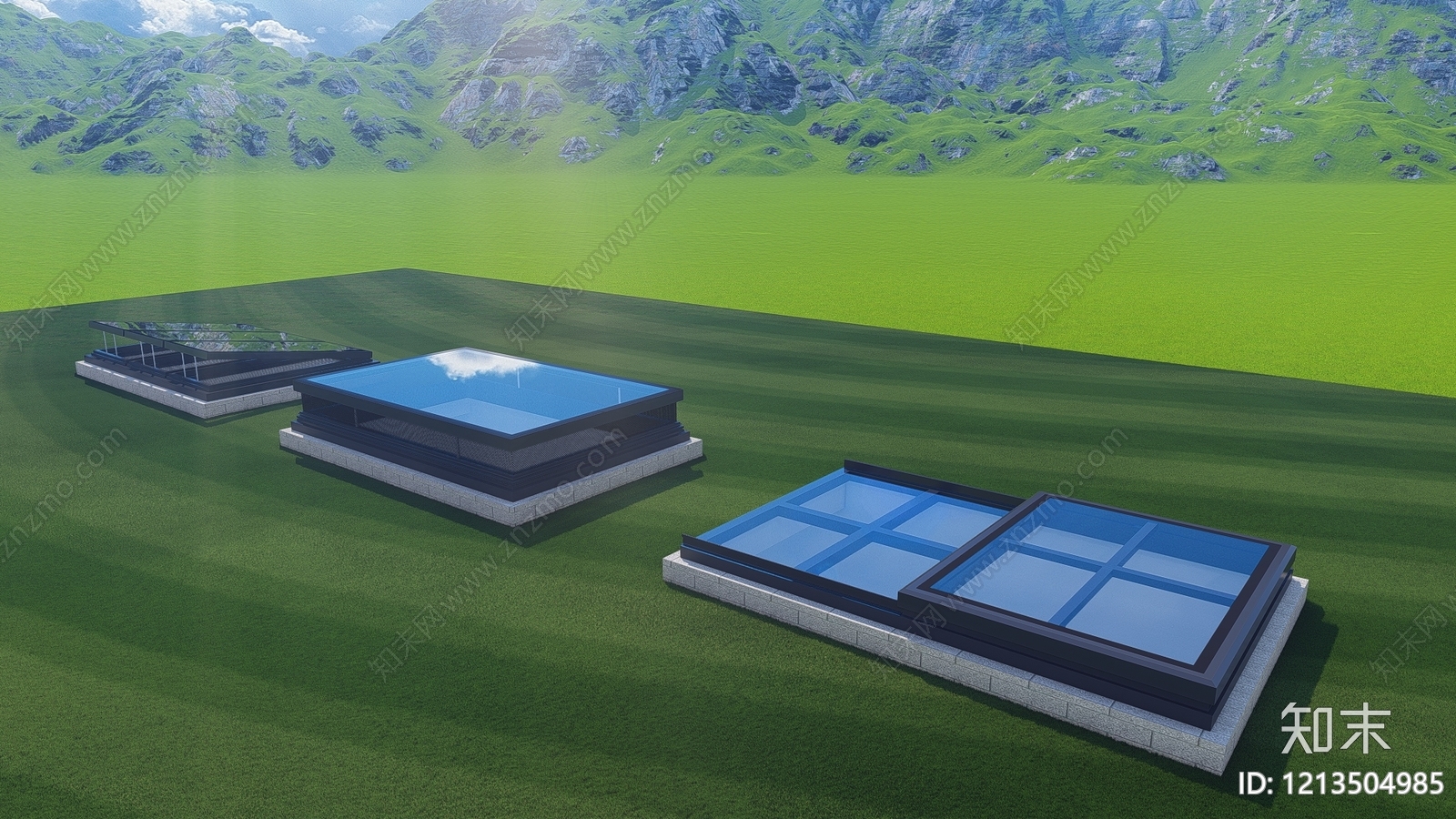 现代采光天窗SU模型下载【ID:1213504985】