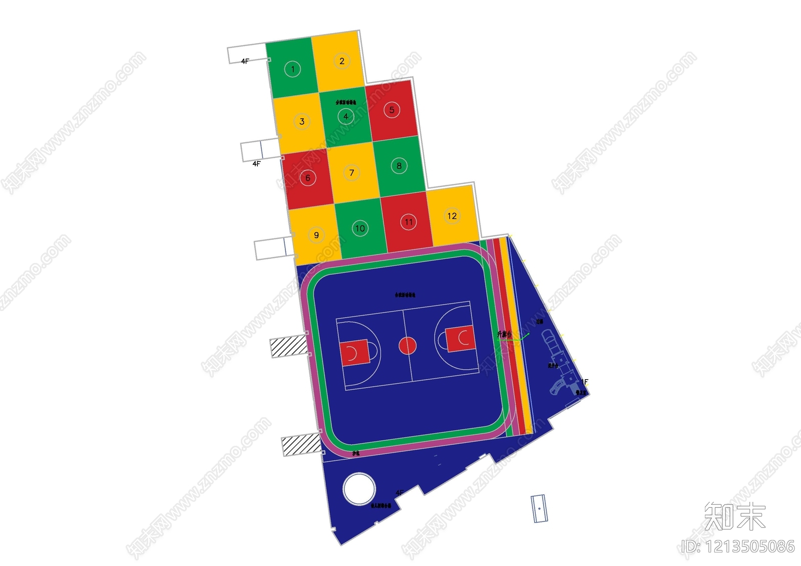 现代幼儿园施工图下载【ID:1213505086】