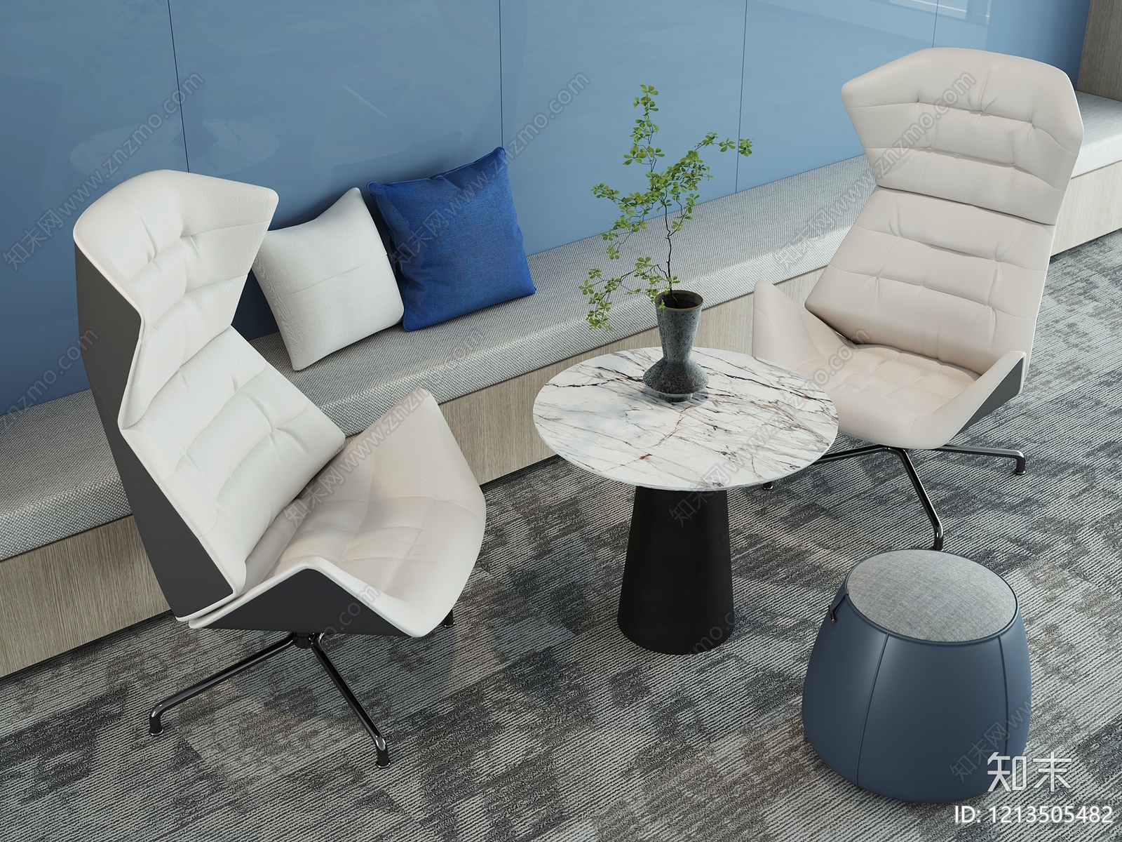 现代简约休闲椅3D模型下载【ID:1213505482】