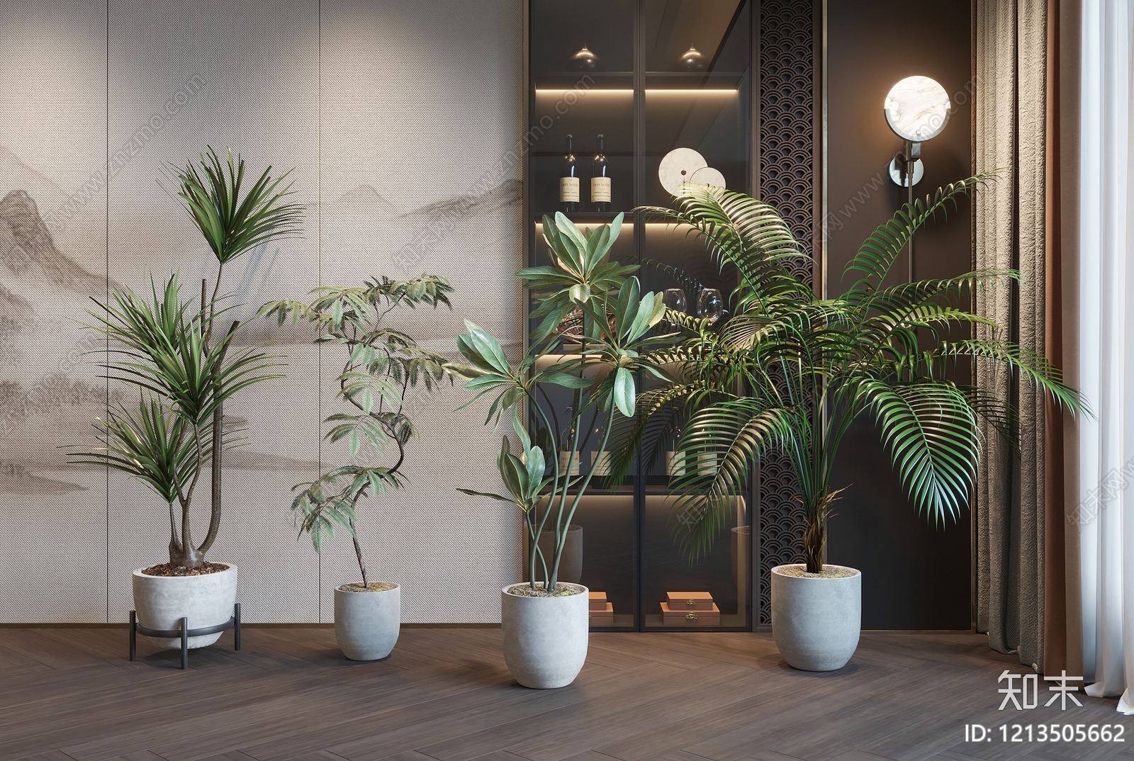 新中式盆栽3D模型下载【ID:1213505662】