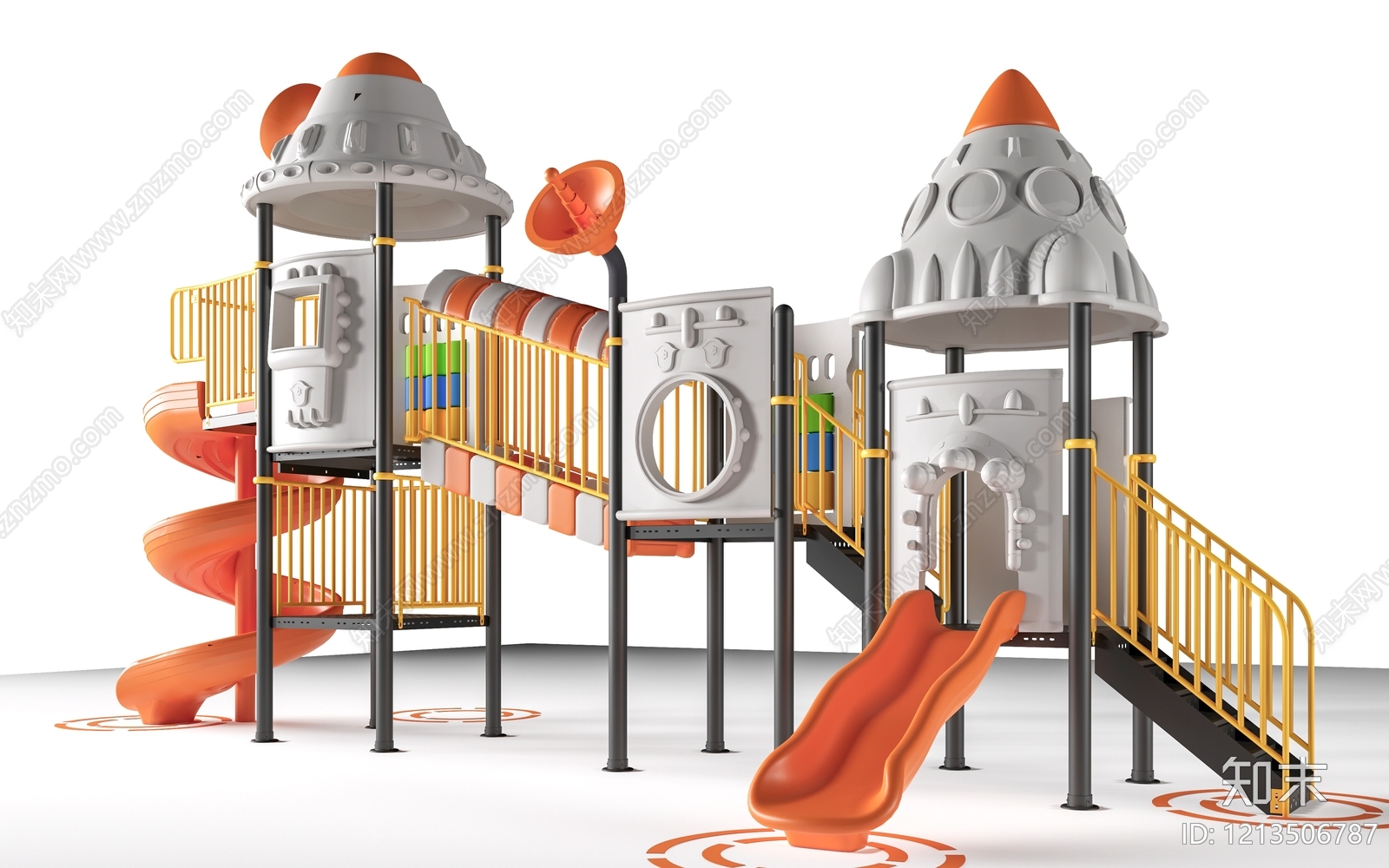 现代儿童滑梯SU模型下载【ID:1213506787】