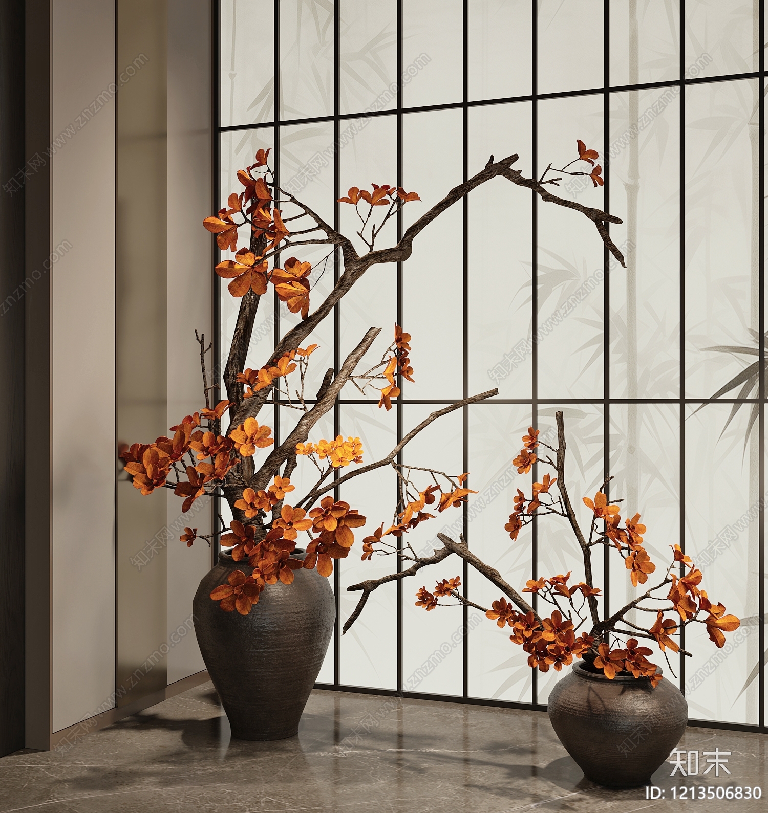 新中式花艺3D模型下载【ID:1213506830】