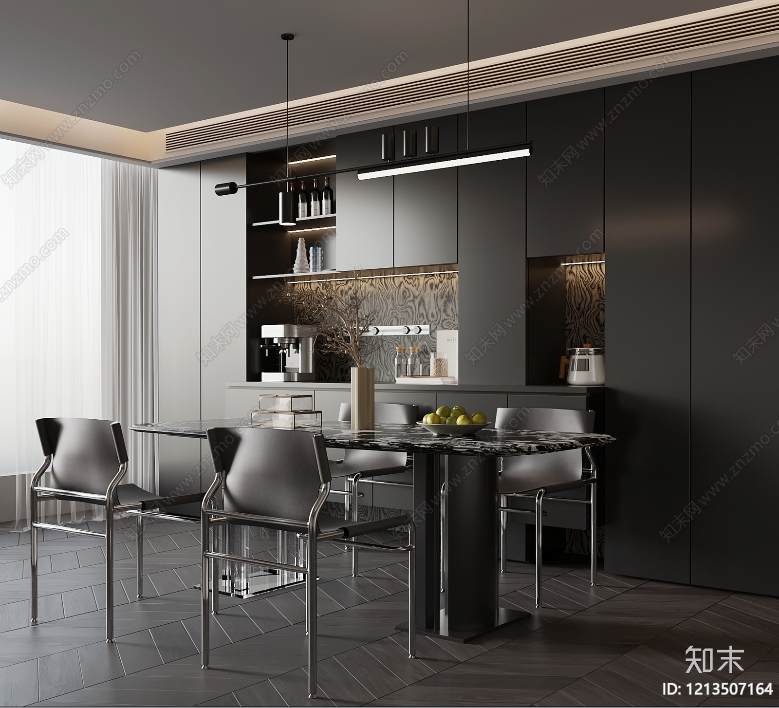 极简家居餐厅3D模型下载【ID:1213507164】