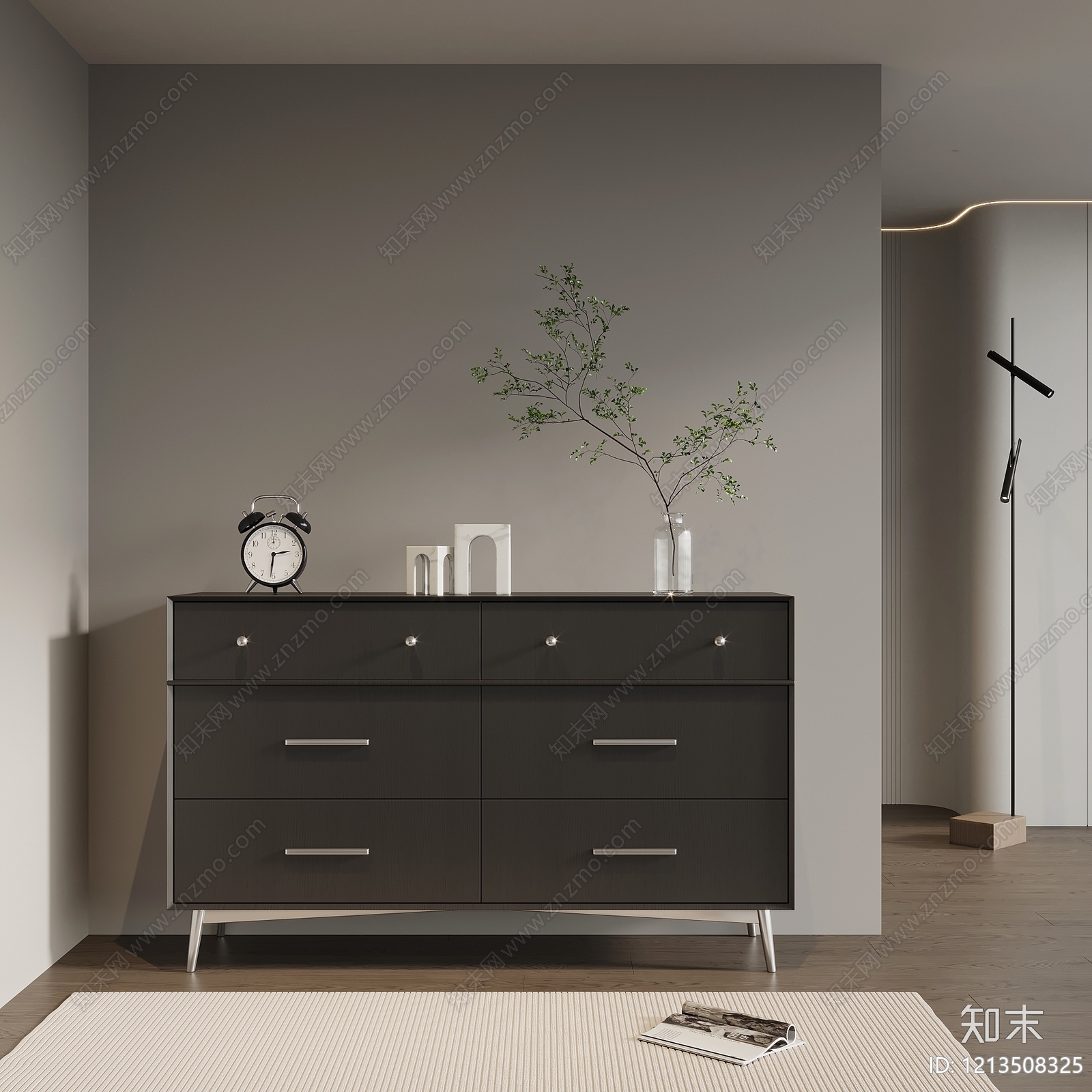 现代简约玄关柜SU模型下载【ID:1213508325】