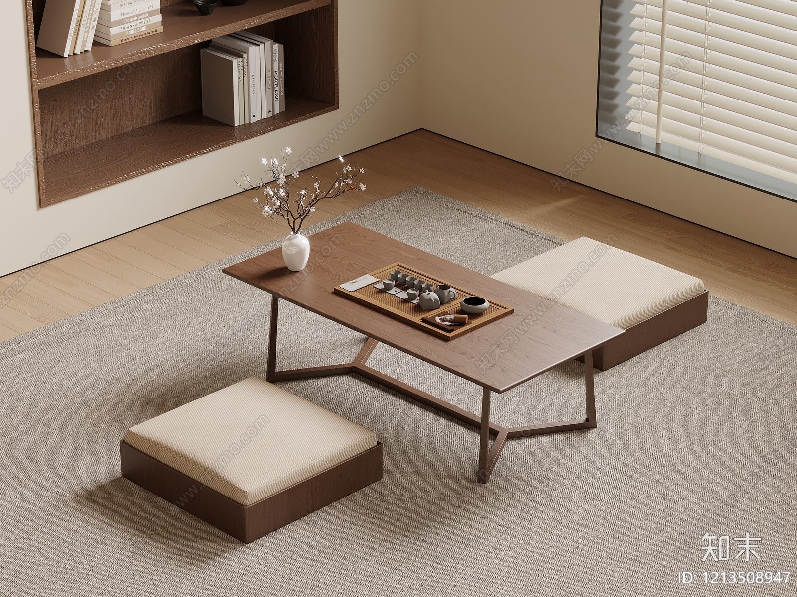 新中式茶桌椅3D模型下载【ID:1213508947】