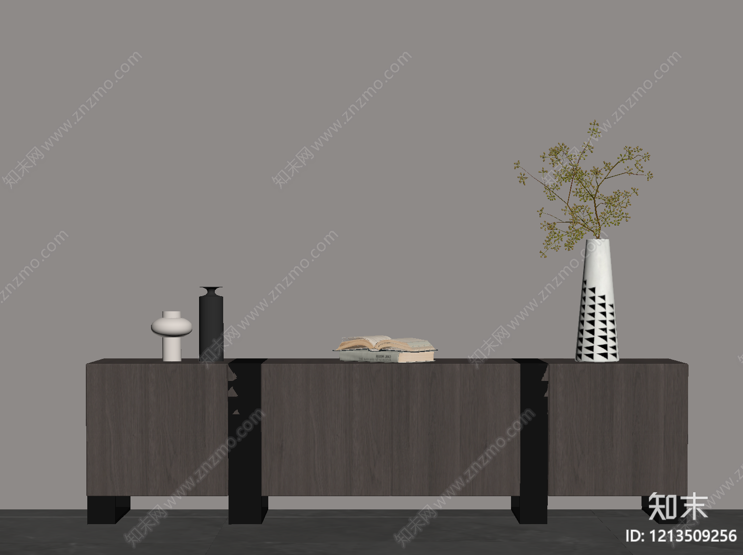 现代简约餐边柜SU模型下载【ID:1213509256】