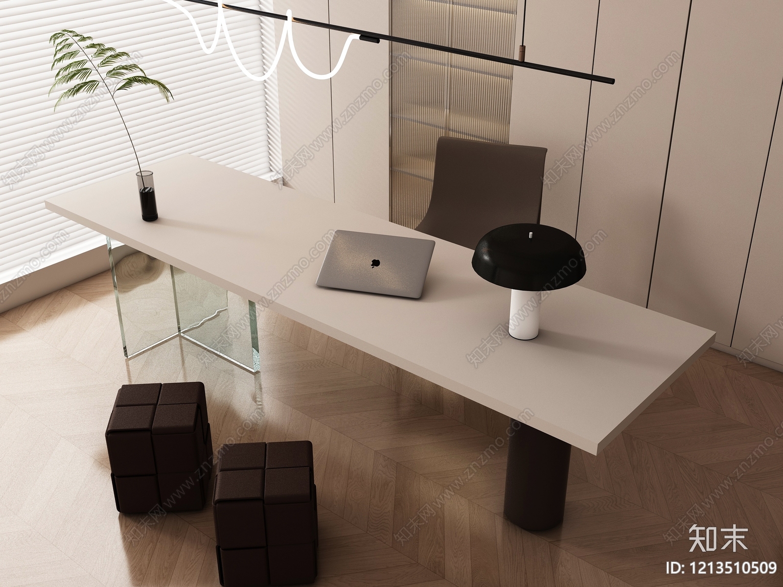 现代简约书房3D模型下载【ID:1213510509】