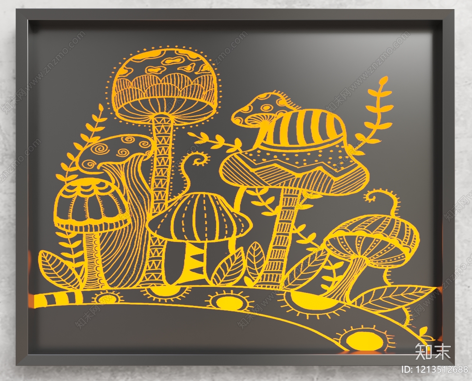 装饰艺术风其他墙面3D模型下载【ID:1213512688】