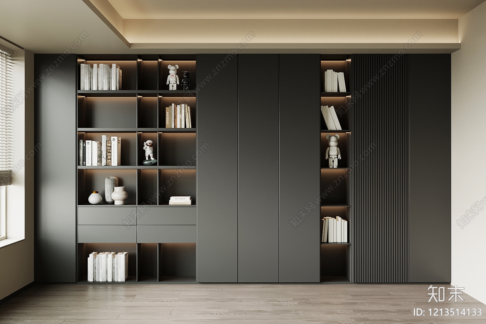 现代极简书房SU模型下载【ID:1213514133】