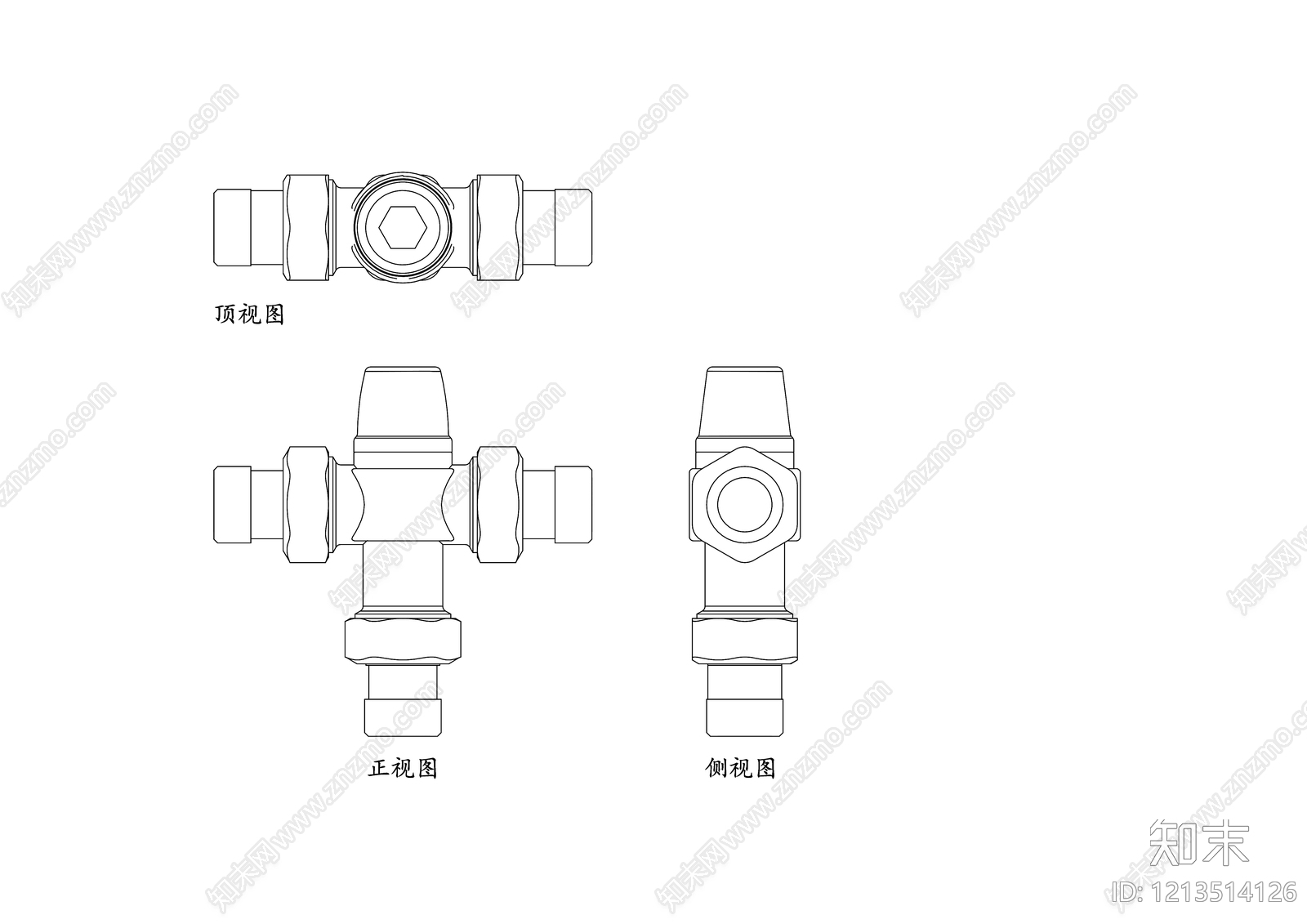 现代五金管件cad施工图下载【ID:1213514126】