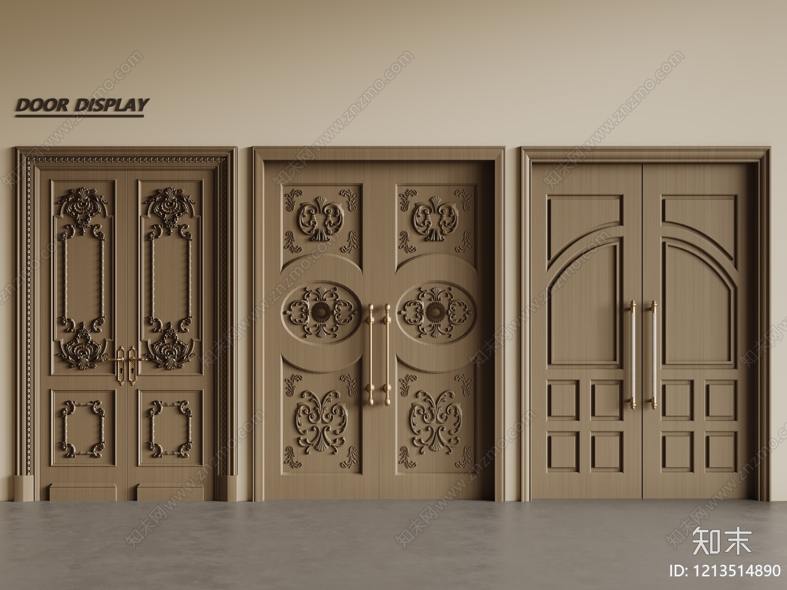 欧式古典双开门SU模型下载【ID:1213514890】