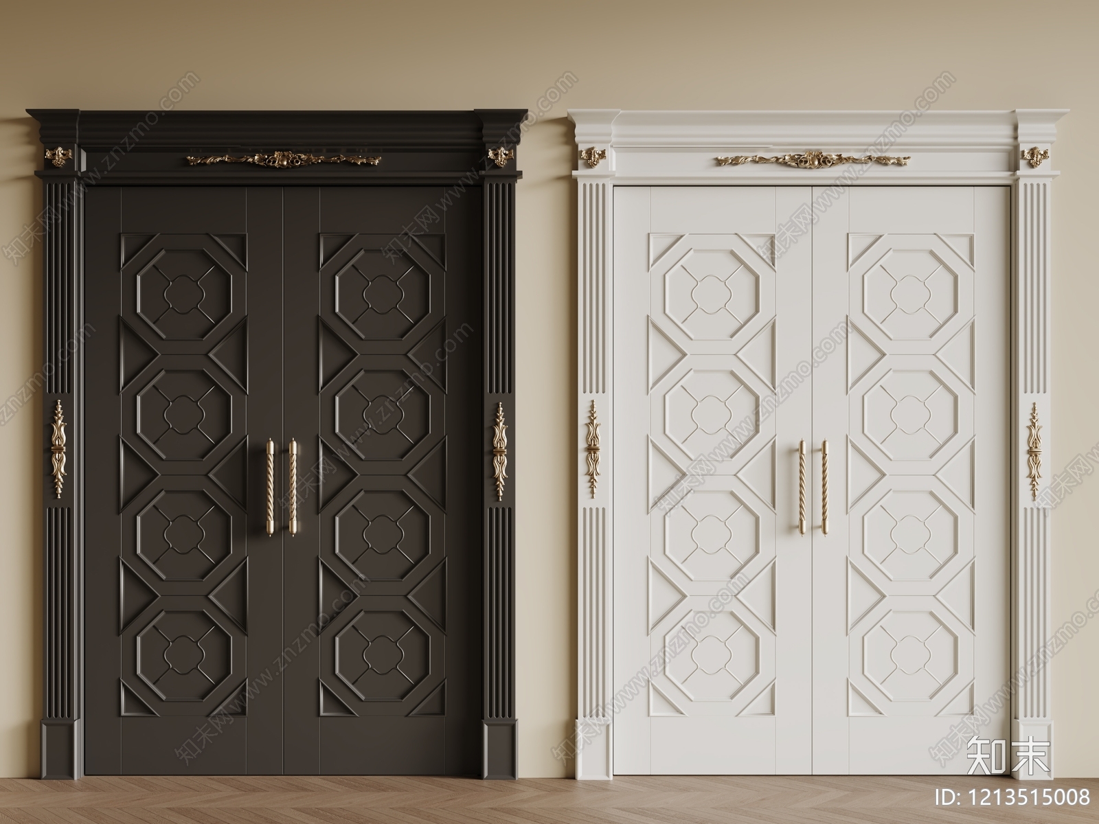 欧式双开门SU模型下载【ID:1213515008】