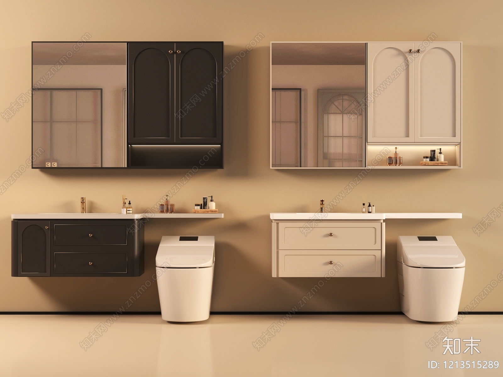 奶油风卫生间3D模型下载【ID:1213515289】