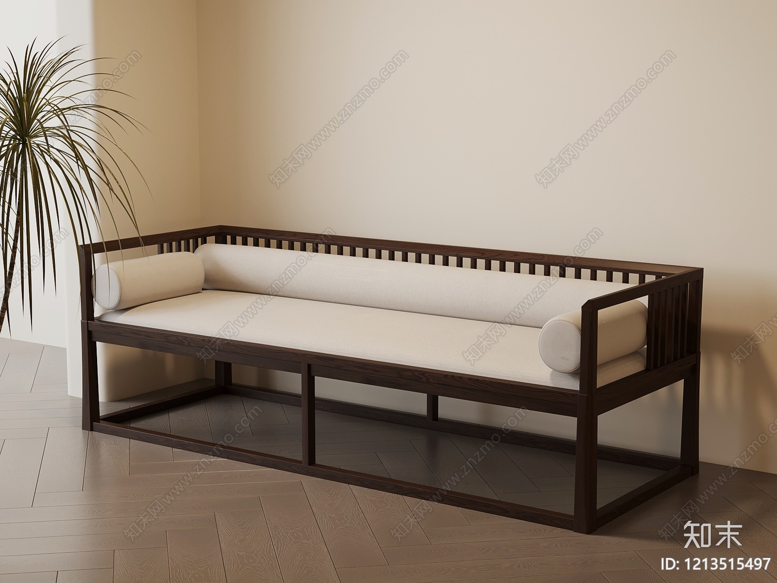 新中式沙发床3D模型下载【ID:1213515497】