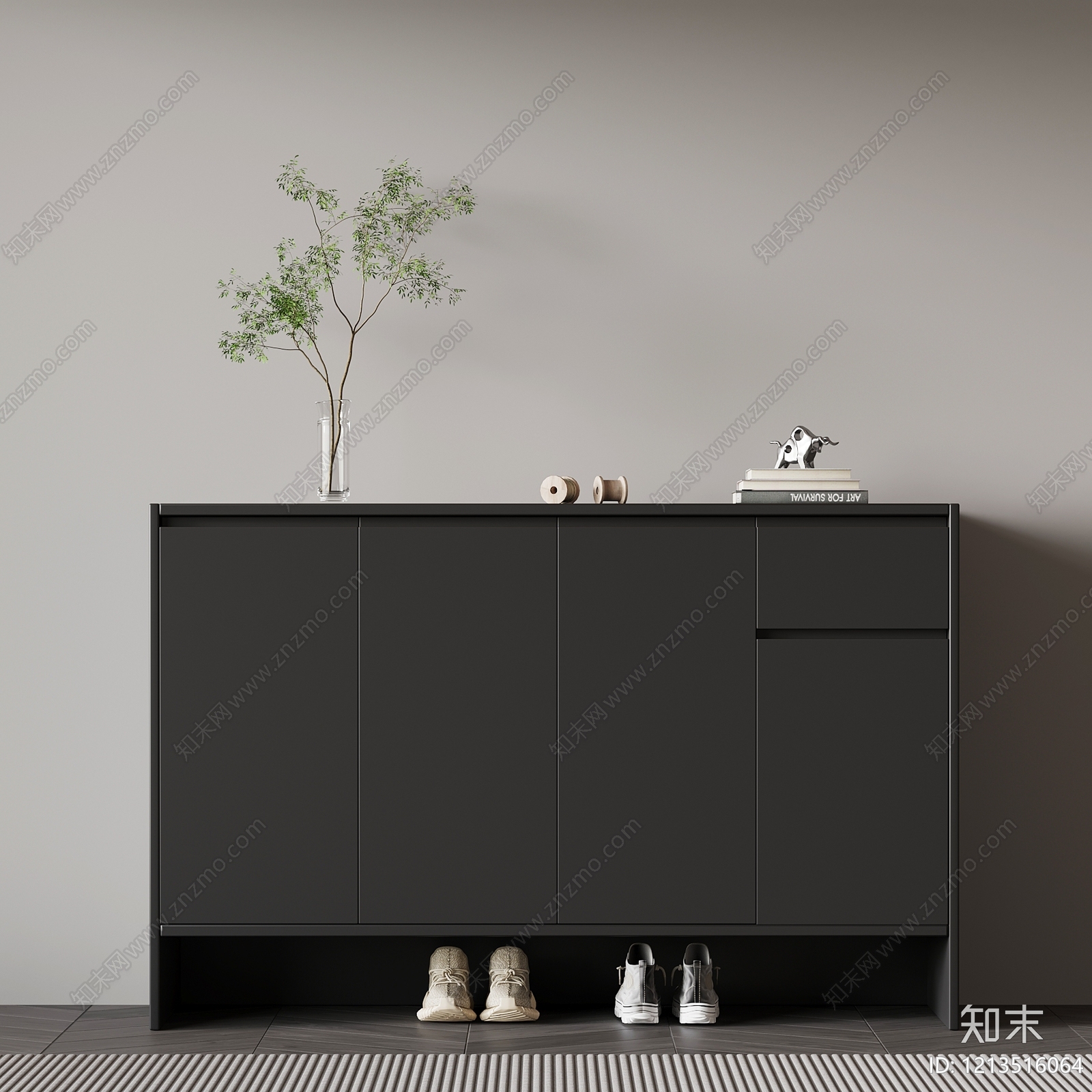极简玄关柜SU模型下载【ID:1213516064】