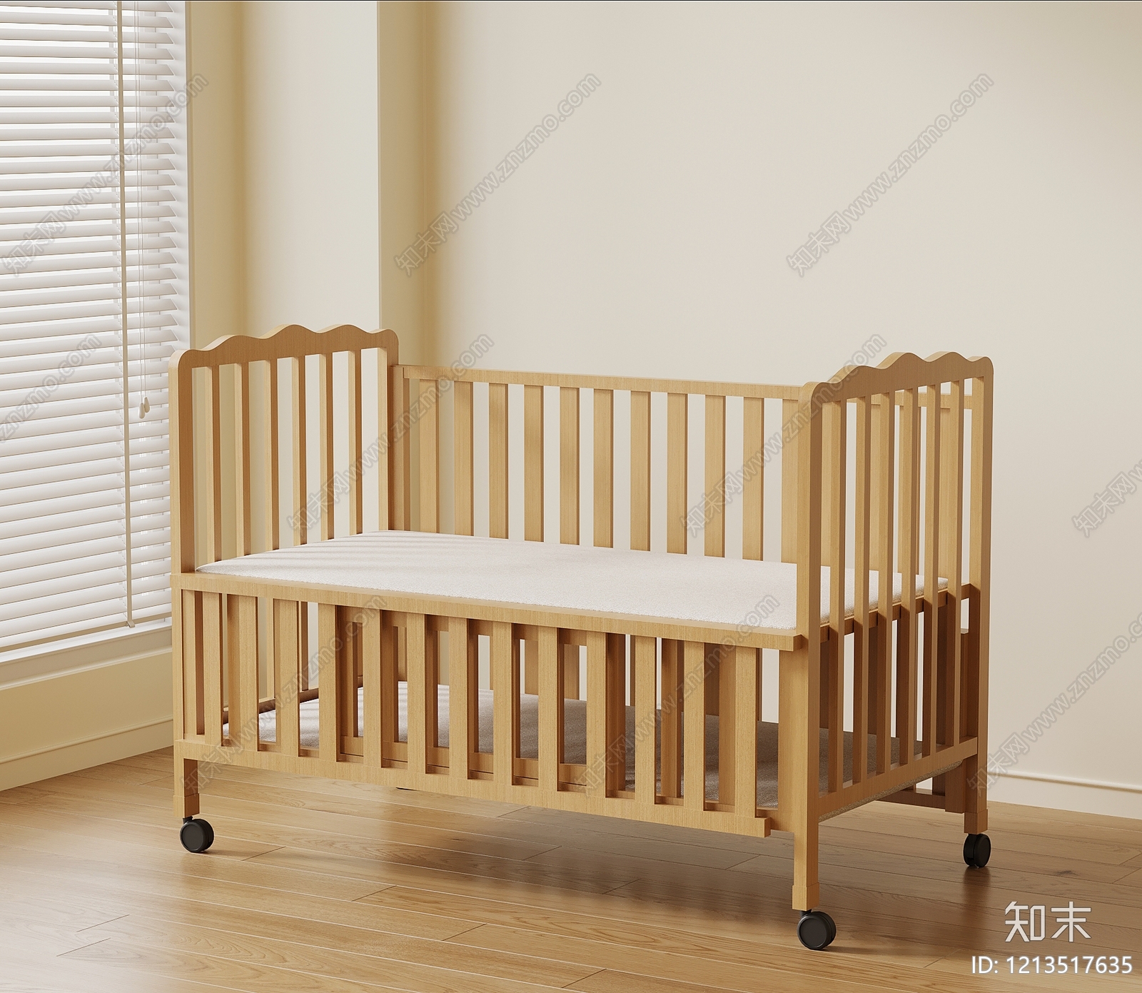 原木风婴儿床3D模型下载【ID:1213517635】