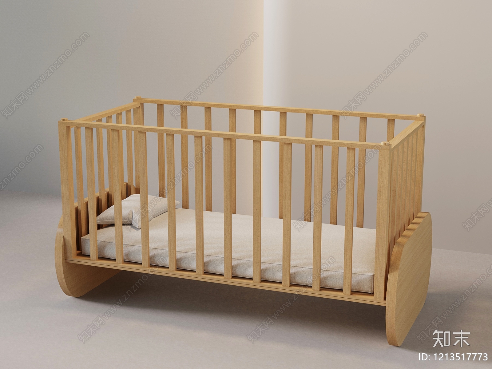 原木风婴儿床3D模型下载【ID:1213517773】
