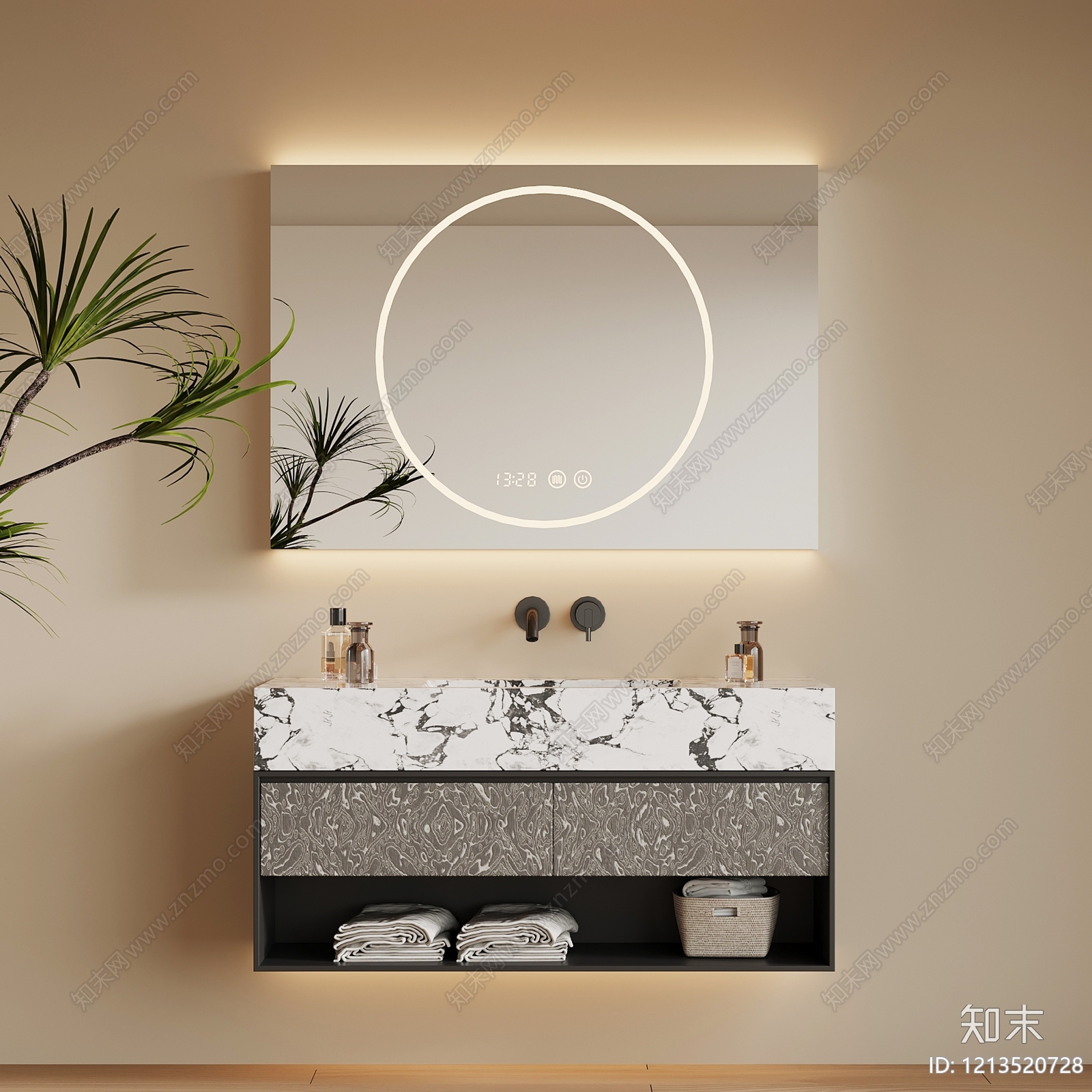 现代浴室柜SU模型下载【ID:1213520728】