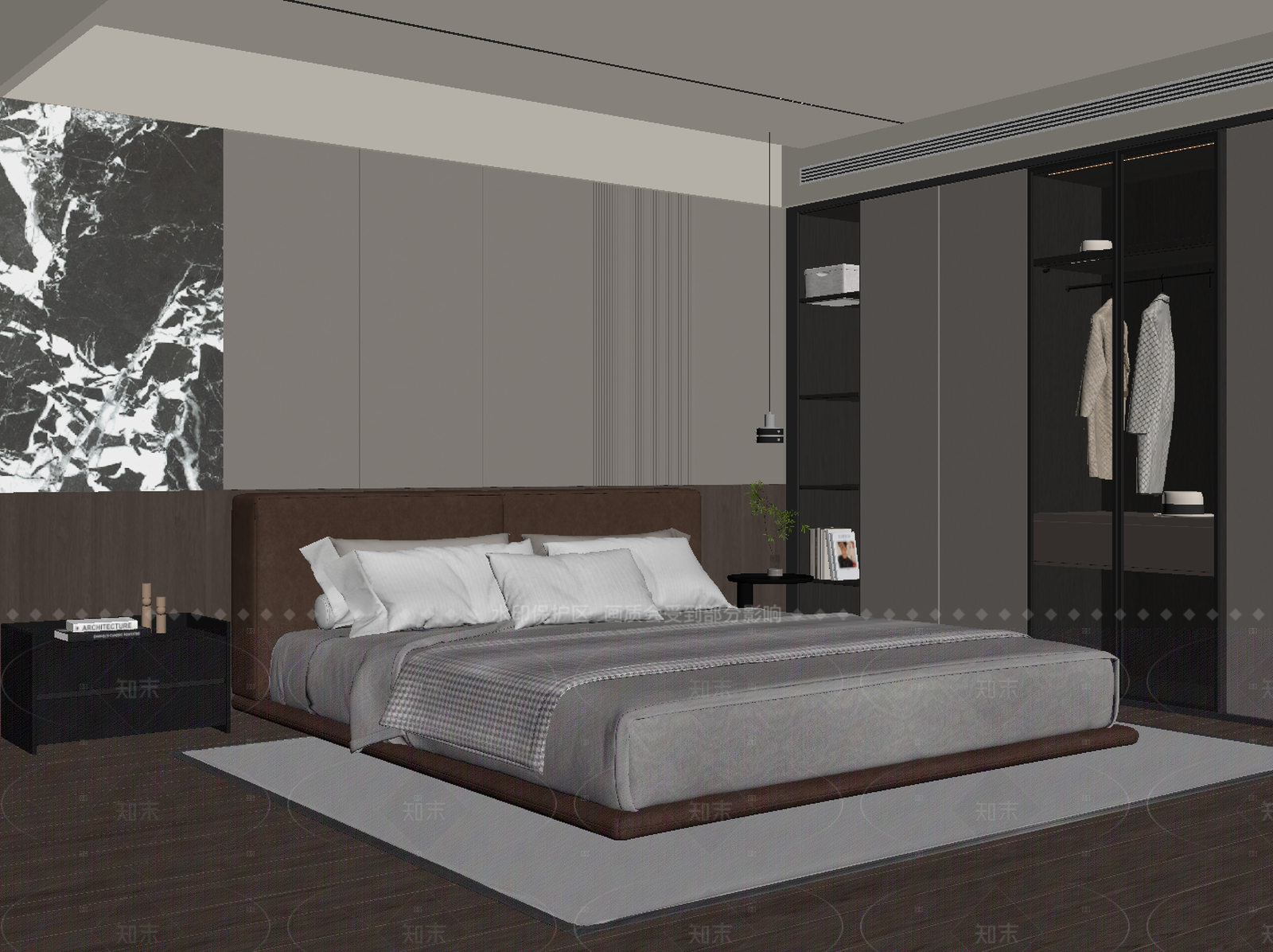 现代简约家居卧室SU模型下载【ID:1213521631】