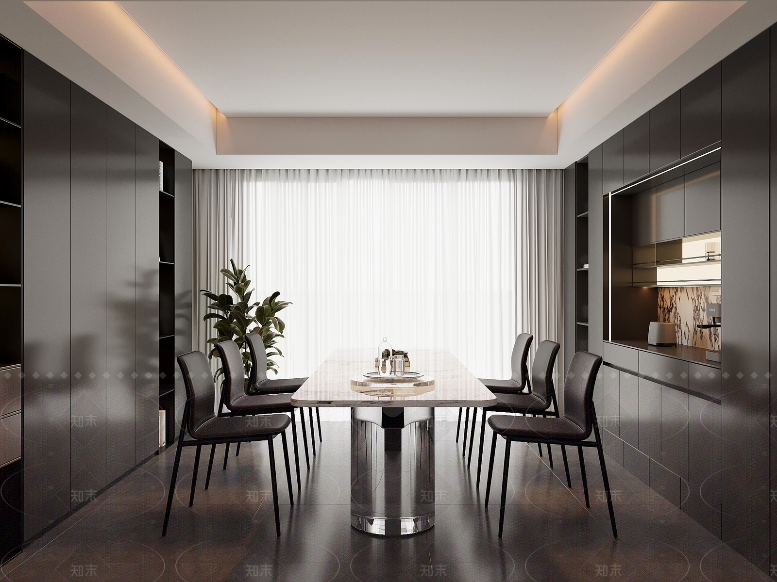 极简家居餐厅3D模型下载【ID:1213522118】