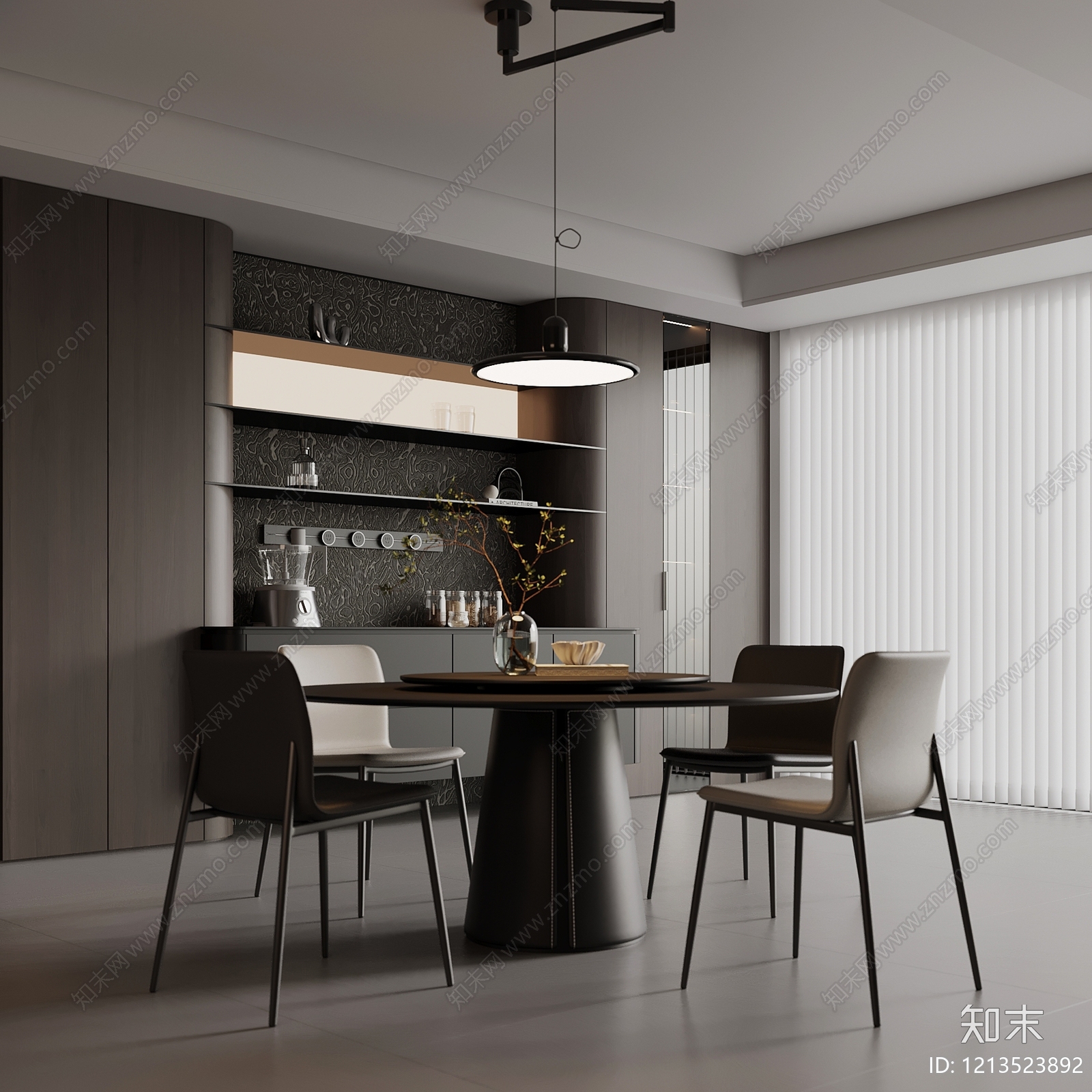 极简家居餐厅3D模型下载【ID:1213523892】