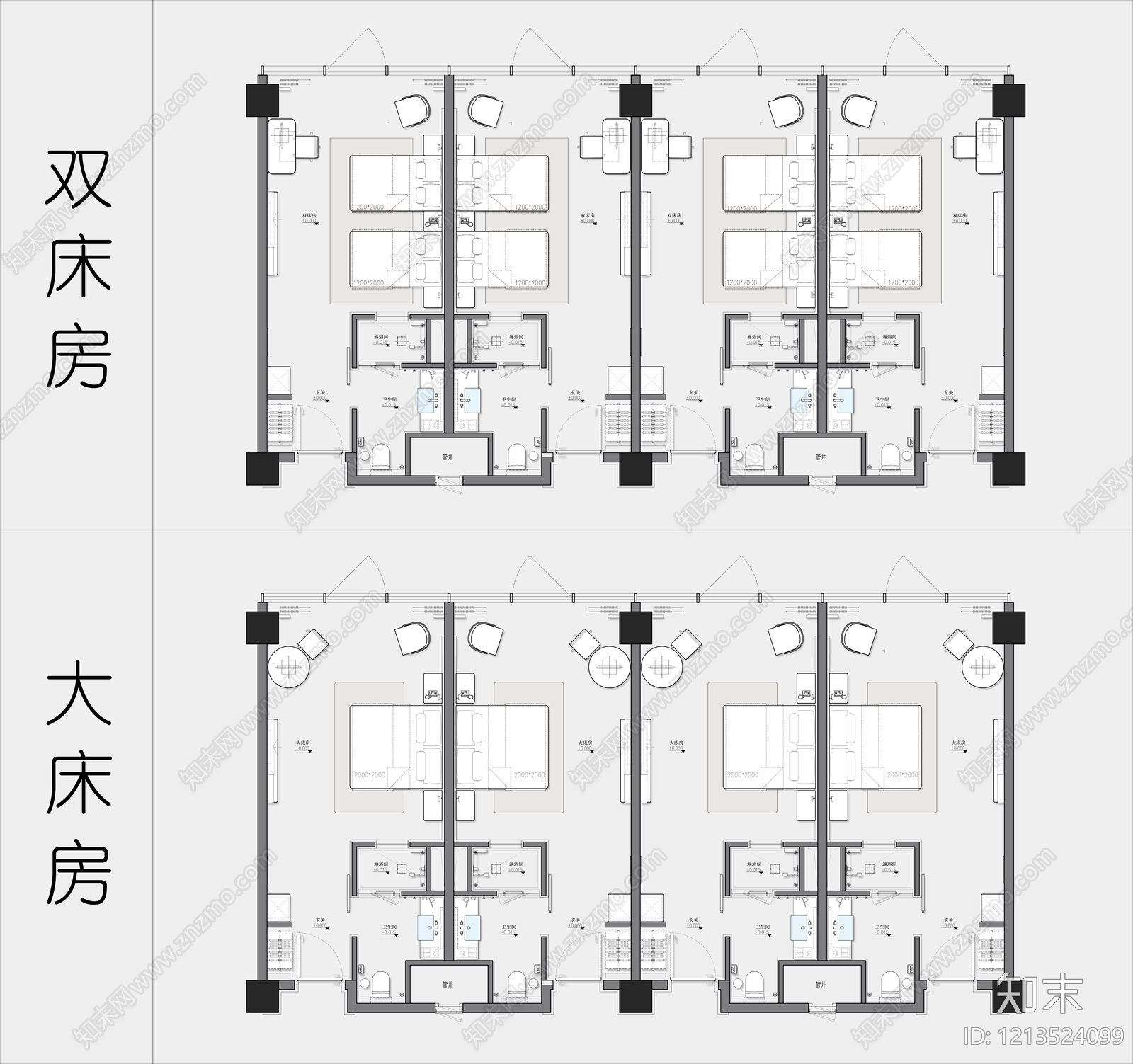 酒店客房施工图下载【ID:1213524099】