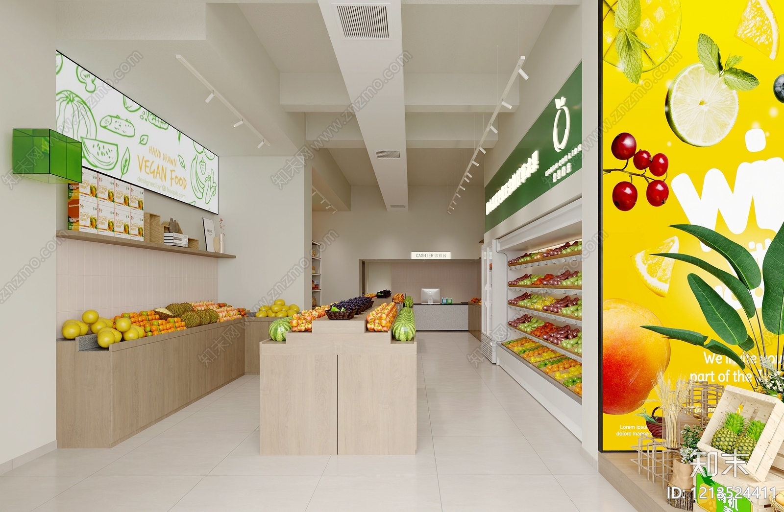 现代简约水果店3D模型下载【ID:1213524411】