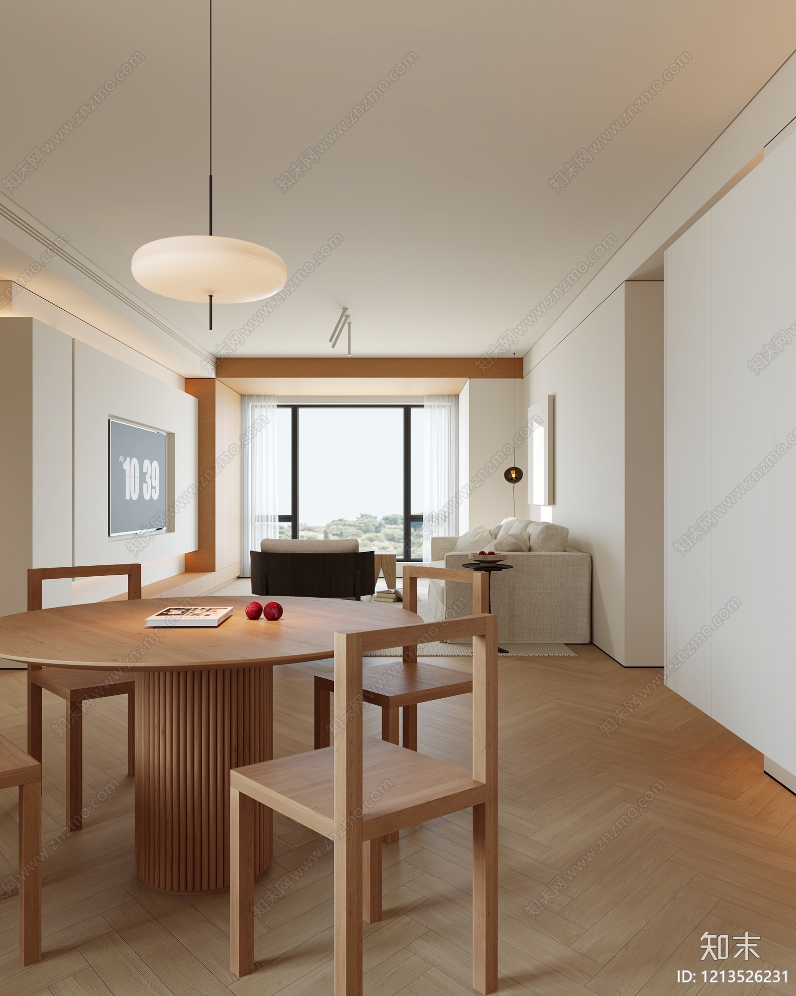 现代客餐厅SU模型下载【ID:1213526231】
