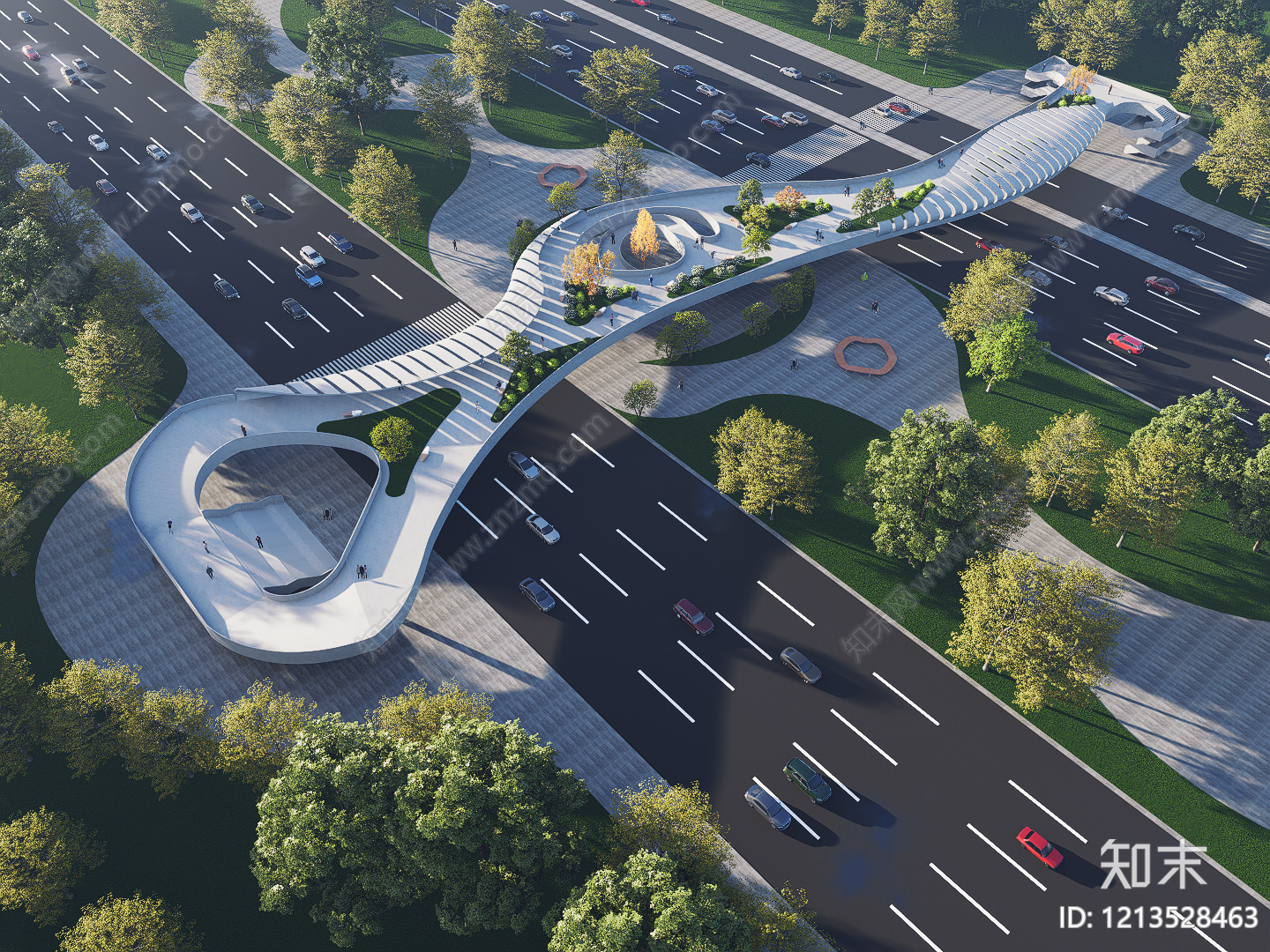 现代主义天桥SU模型下载【ID:1213528463】