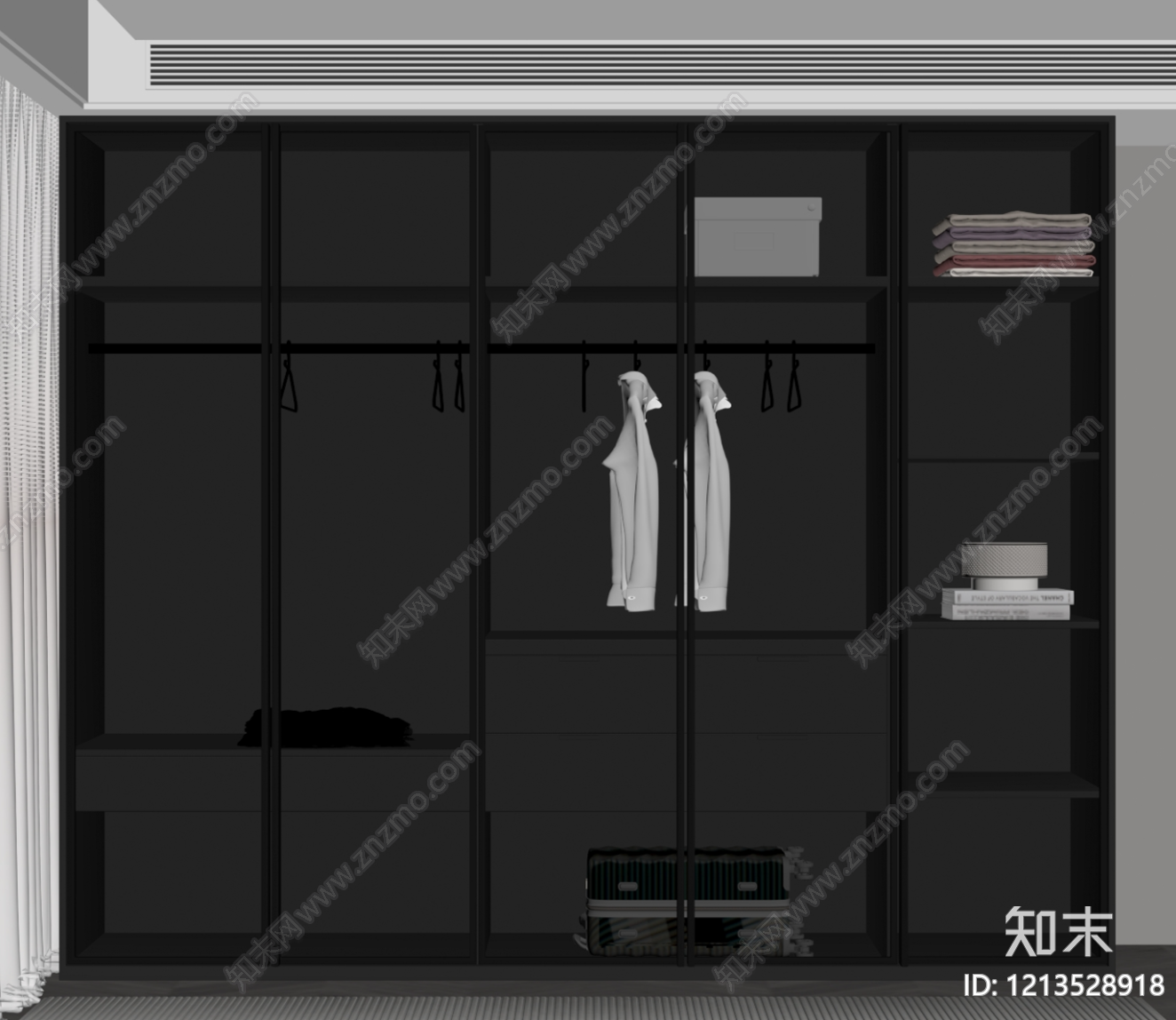 现代衣柜SU模型下载【ID:1213528918】