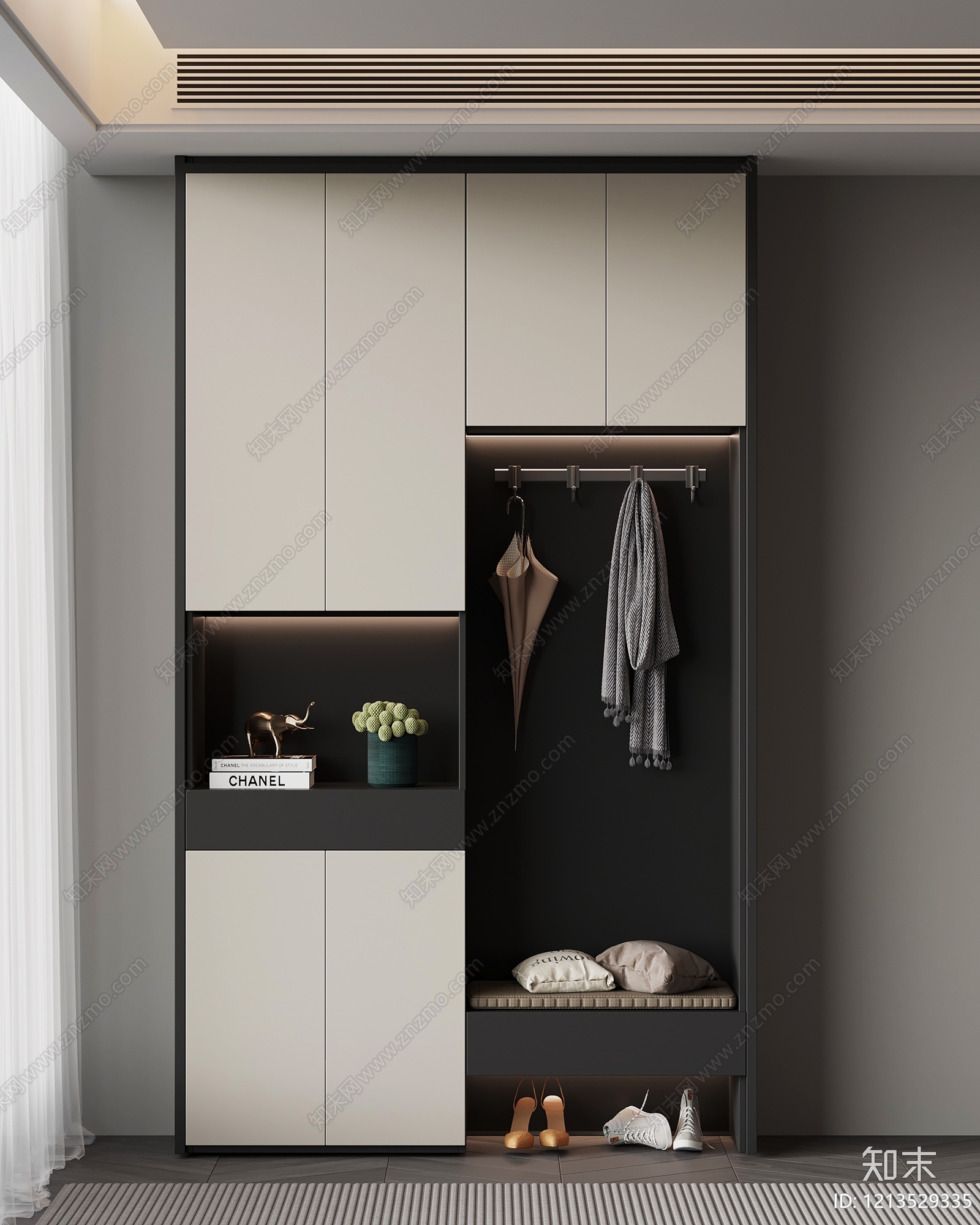 现代简约玄关3D模型下载【ID:1213529335】