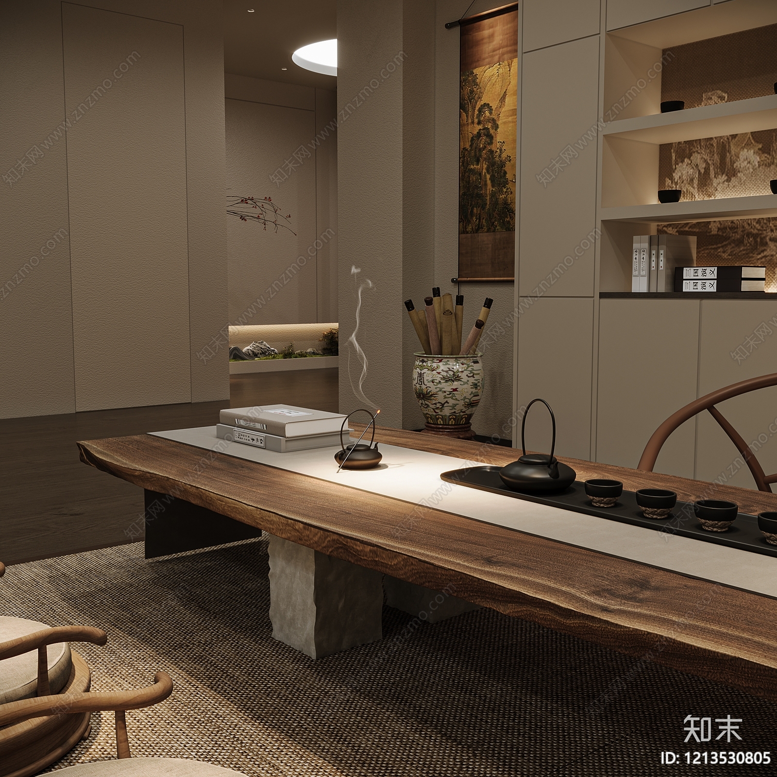 新中式茶馆3D模型下载【ID:1213530805】