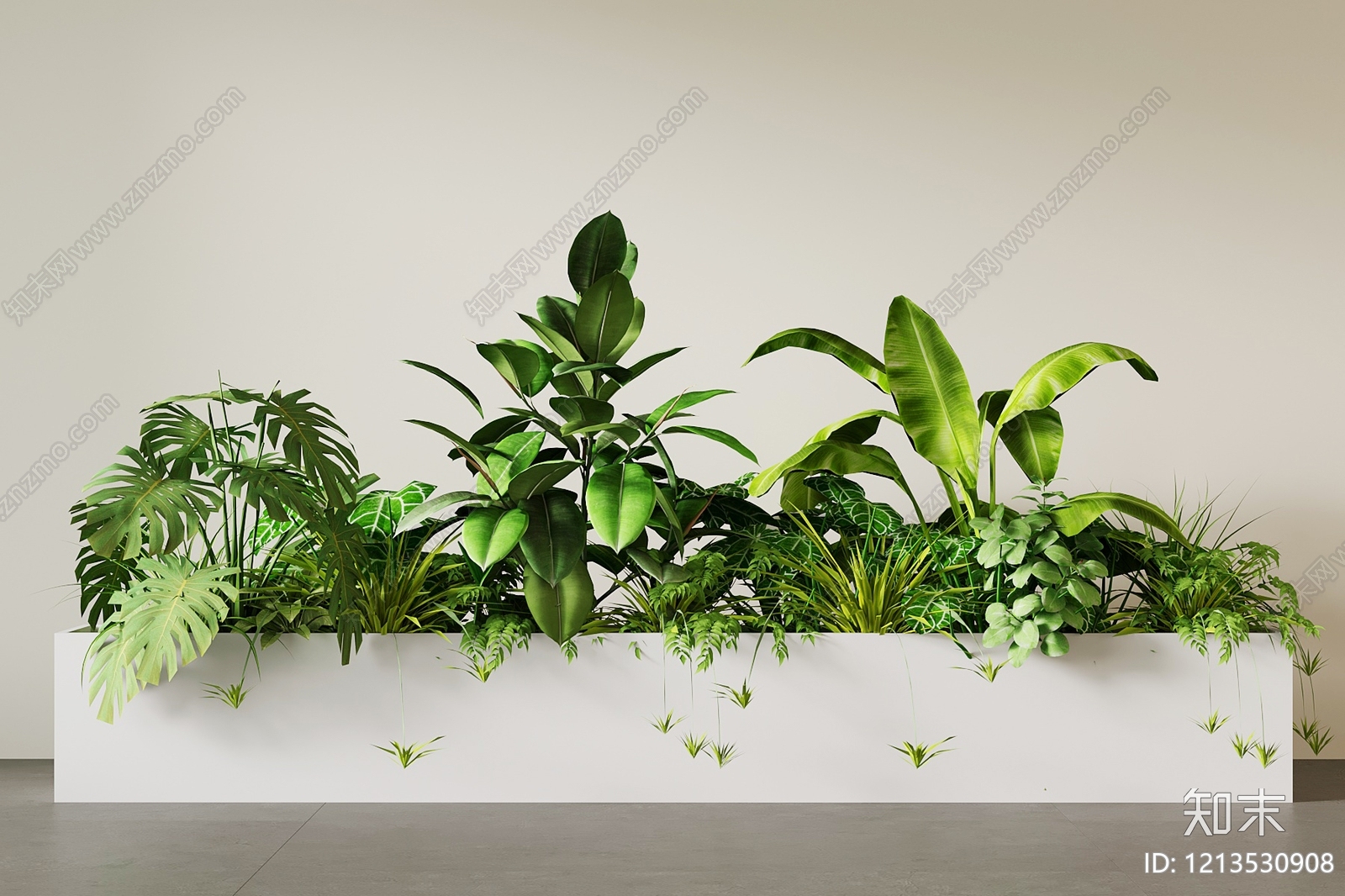 现代简约植物组合SU模型下载【ID:1213530908】