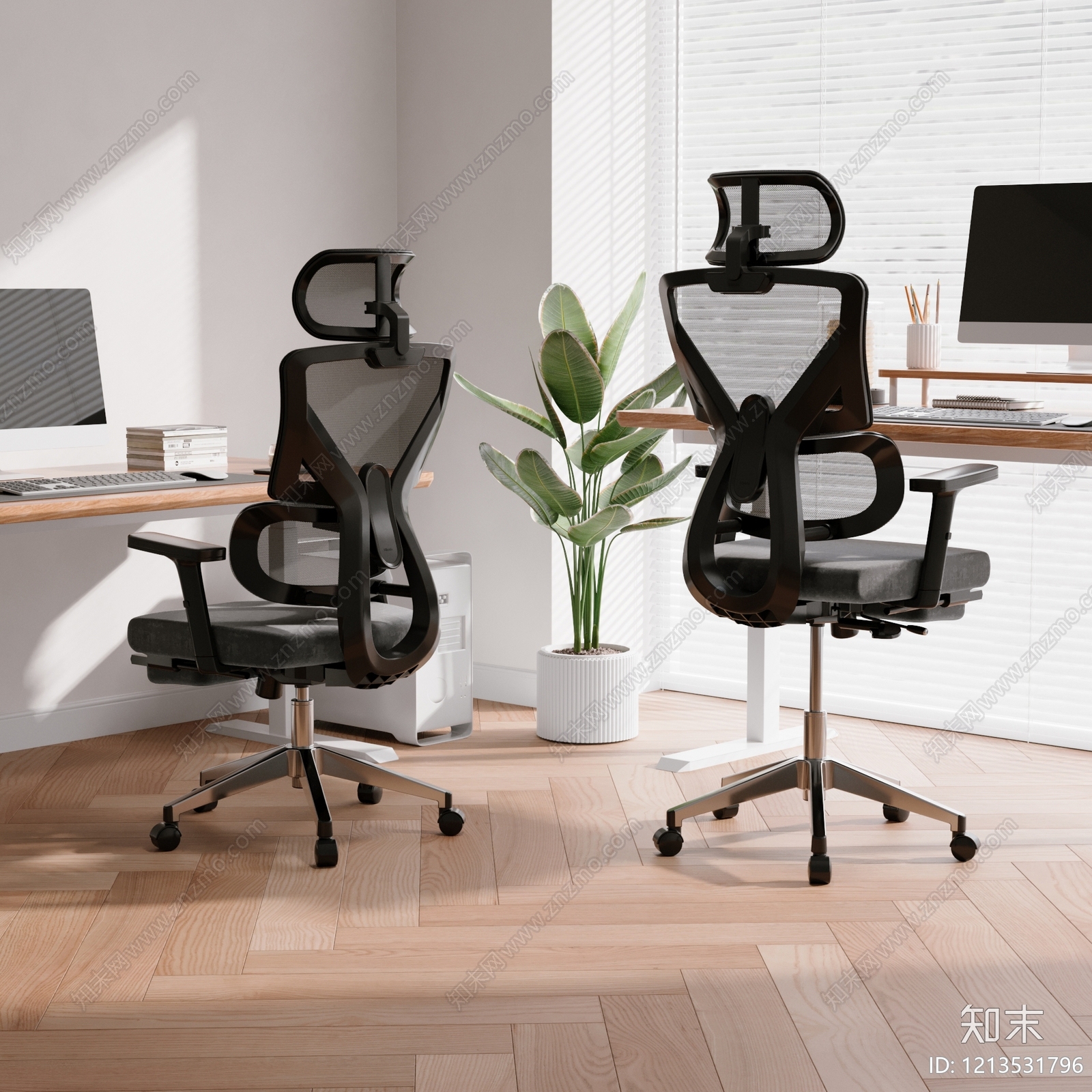 现代简约办公椅3D模型下载【ID:1213531796】