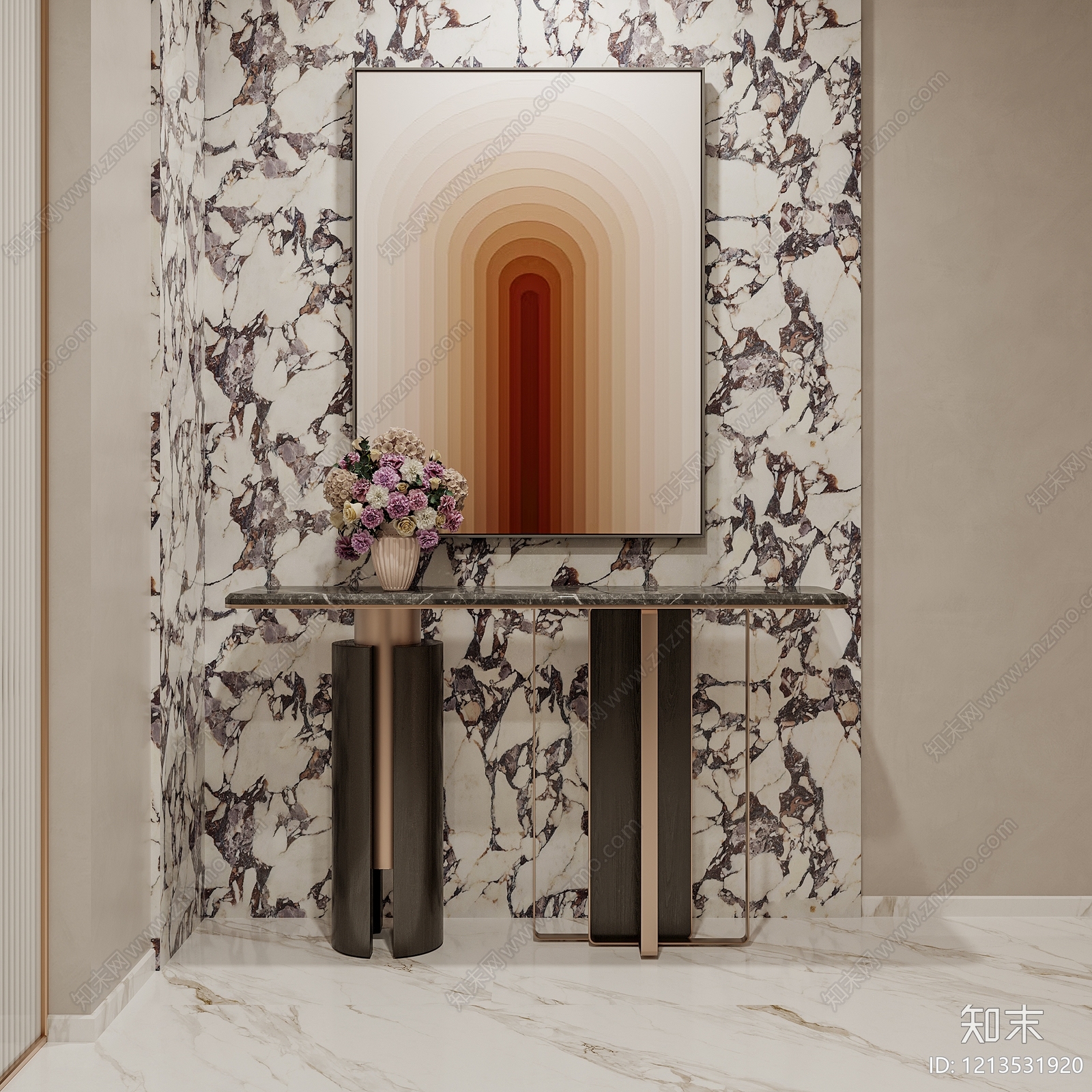 现代轻奢玄关3D模型下载【ID:1213531920】
