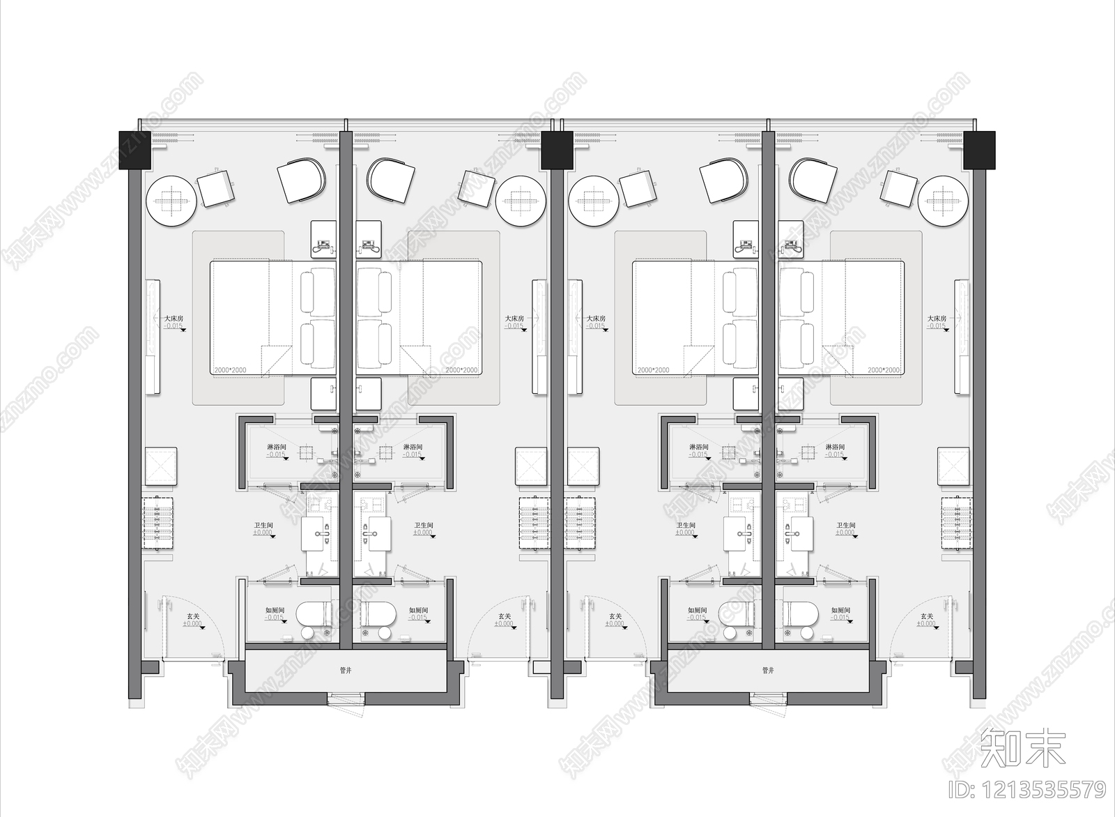 酒店客房施工图下载【ID:1213535579】