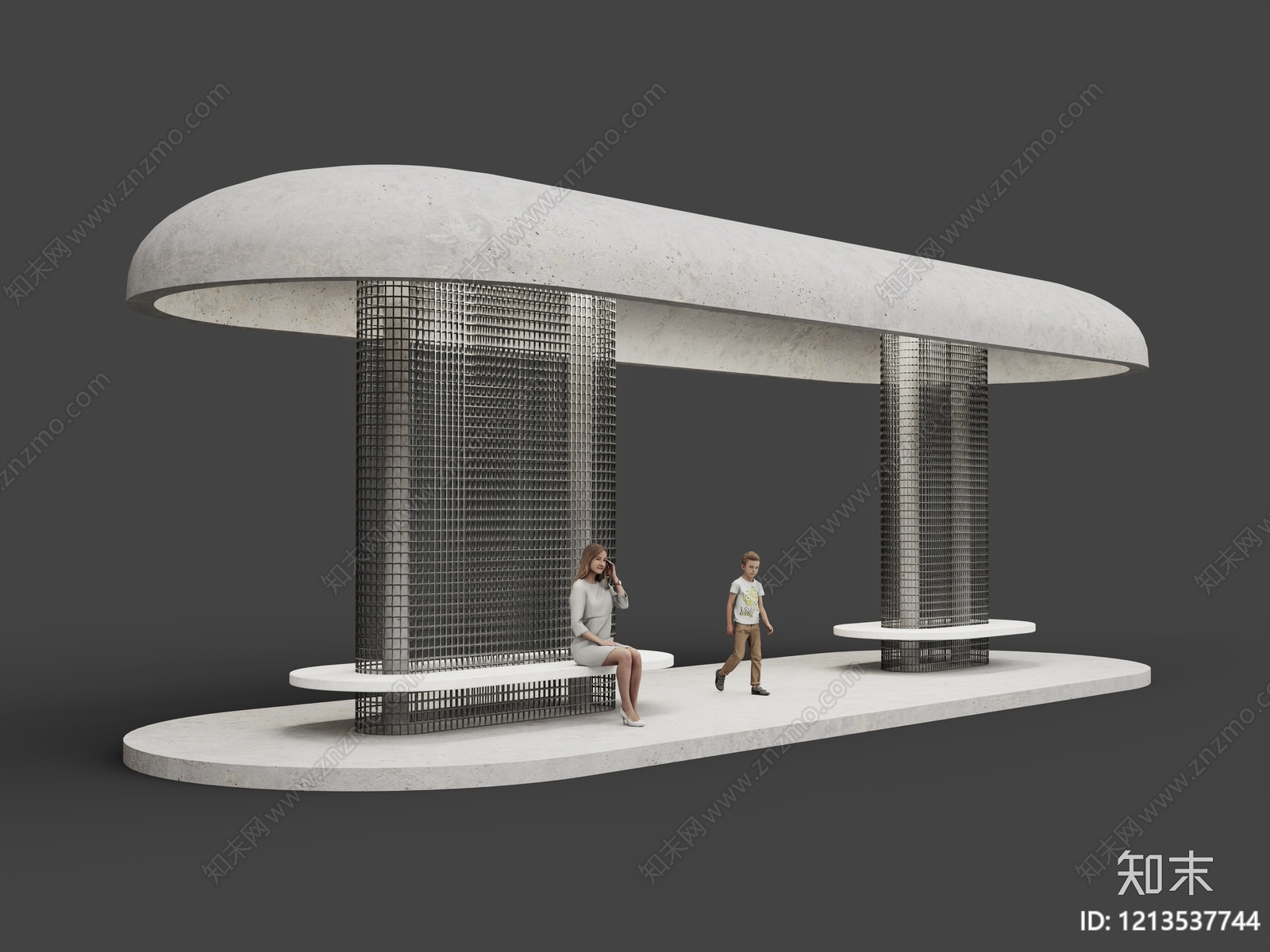 极简主义公交站台SU模型下载【ID:1213537744】