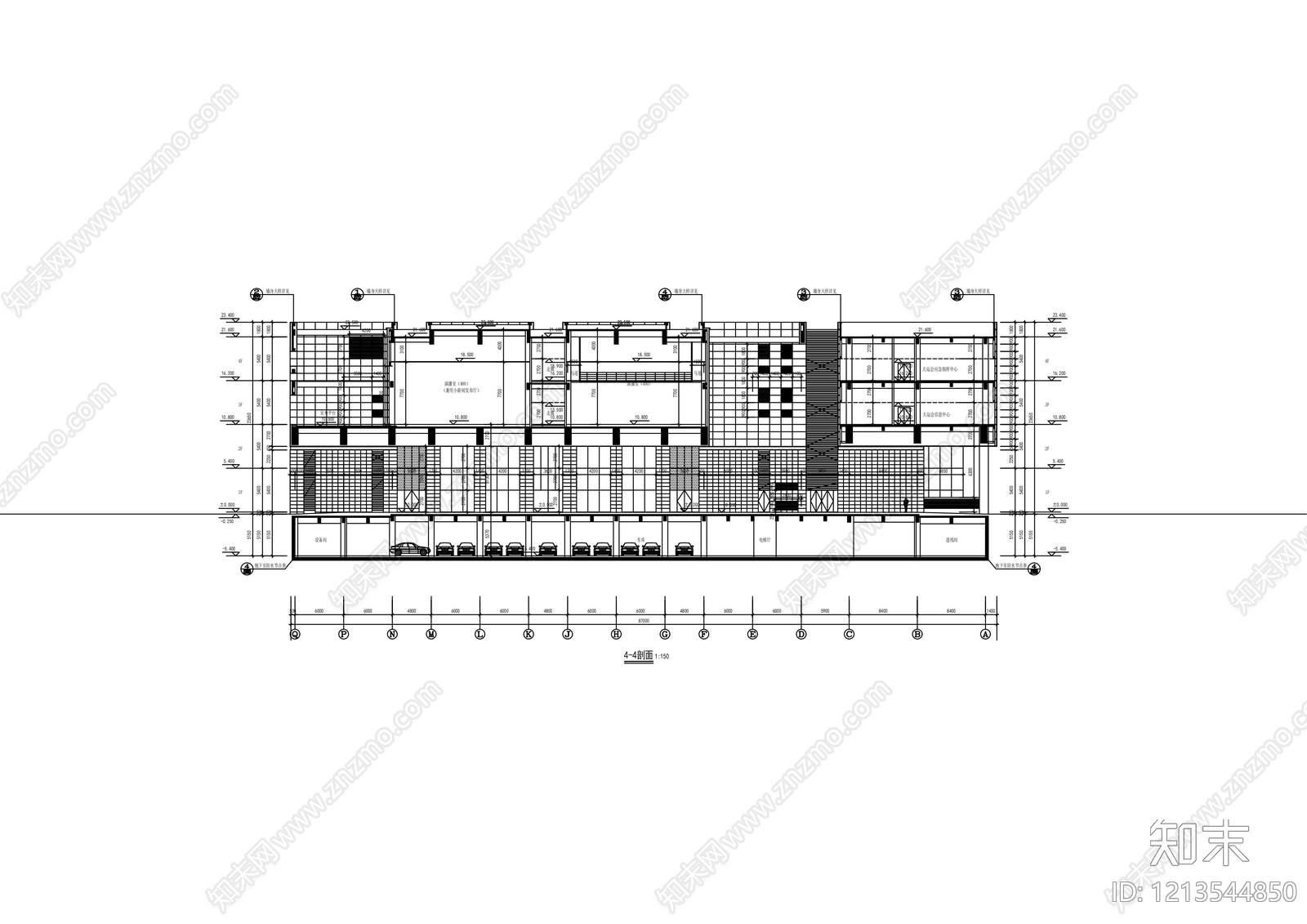 现代办公楼建筑cad施工图下载【ID:1213544850】