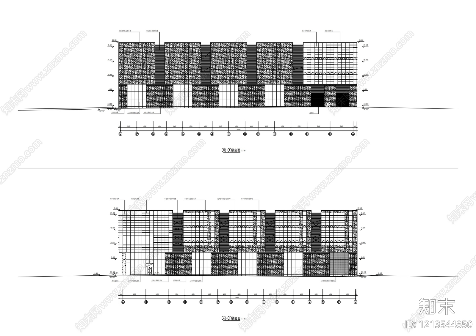 现代办公楼建筑施工图下载【ID:1213544850】
