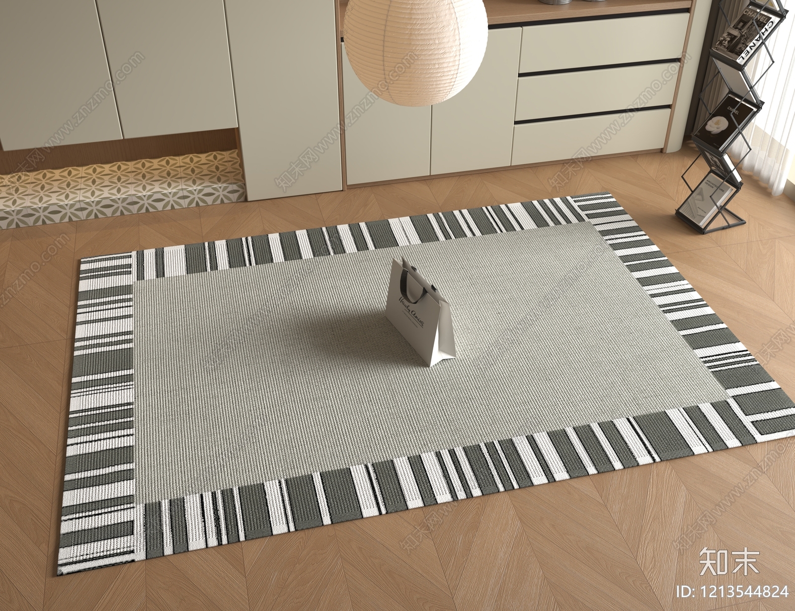 现代简约地毯SU模型下载【ID:1213544824】