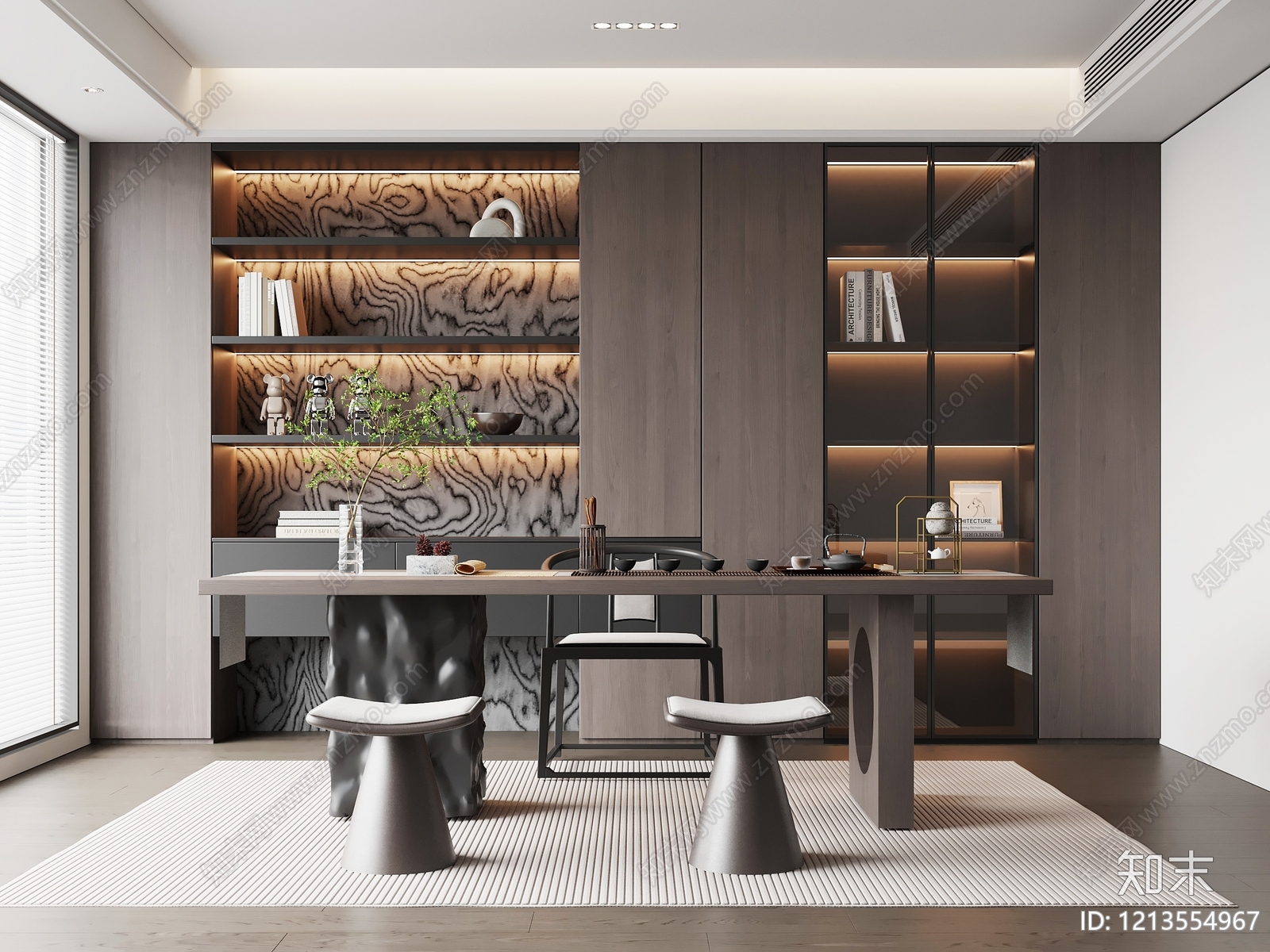 新中式茶室3D模型下载【ID:1213554967】