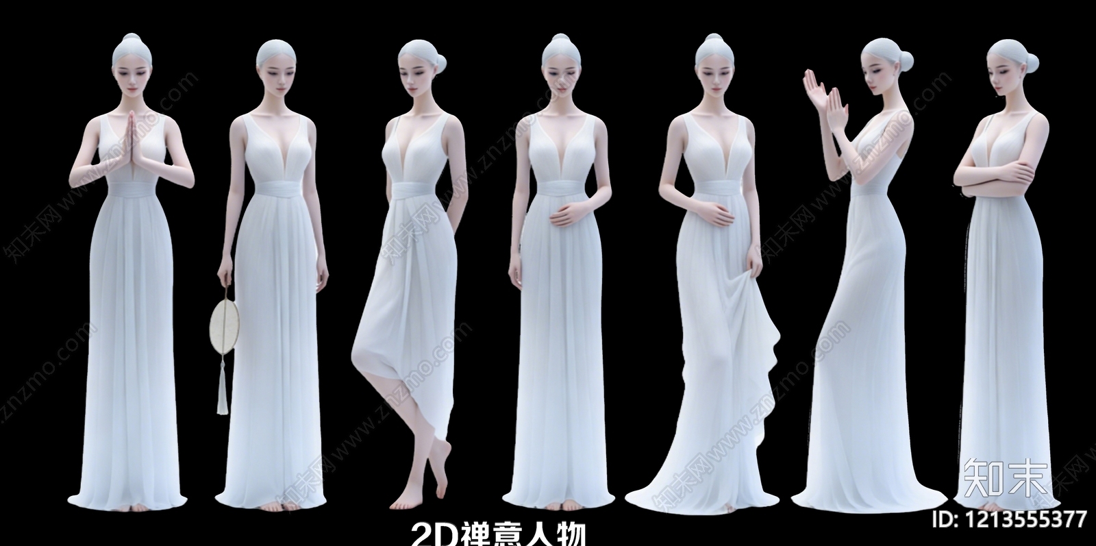 禅意虚拟人物3D模型下载【ID:1213555377】