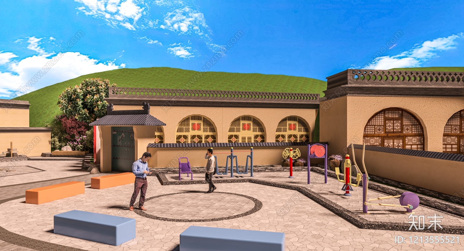 新中式乡村景观3D模型下载【ID:1213555521】