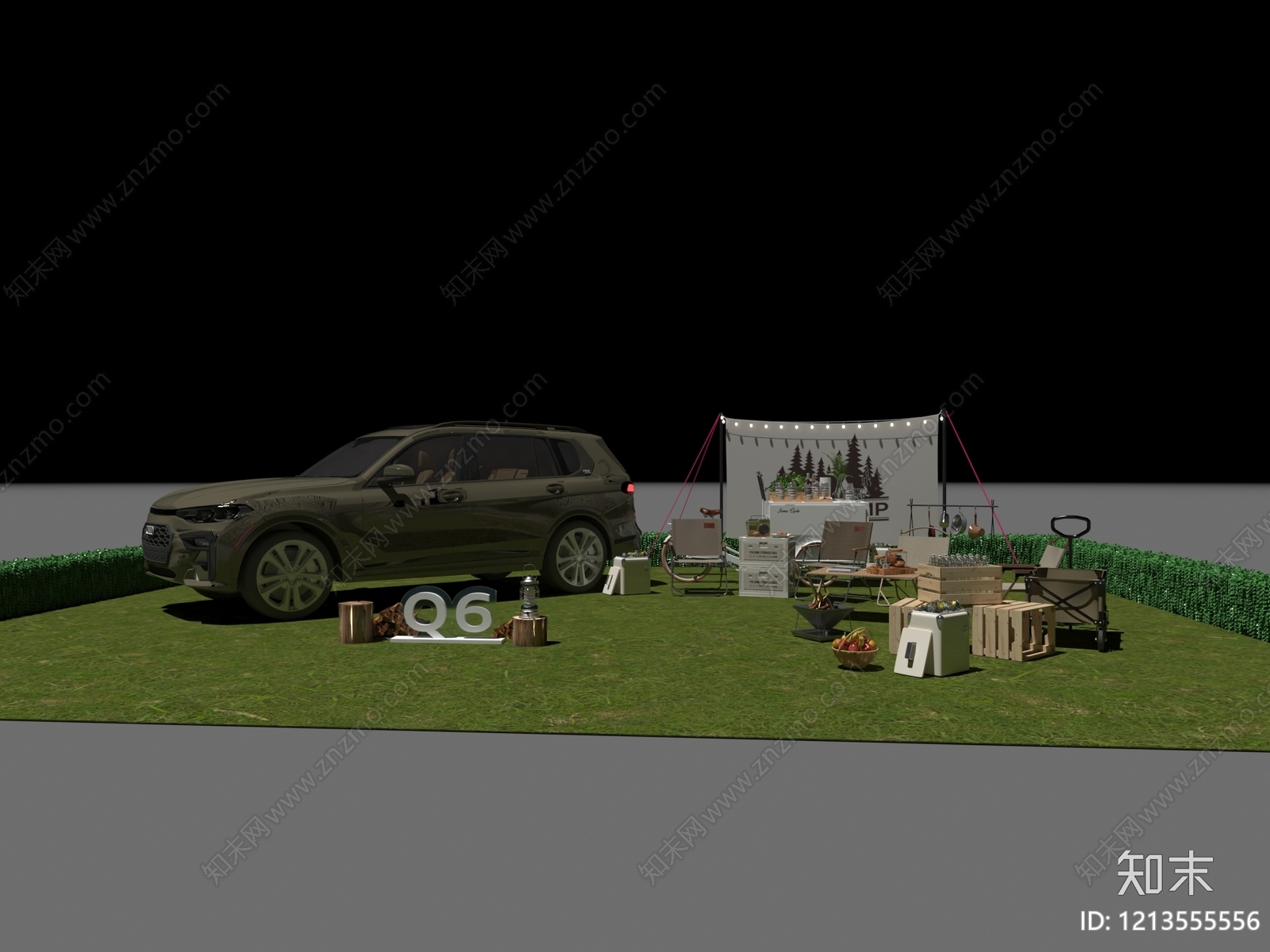 露营风汽车展台3D模型下载【ID:1213555556】