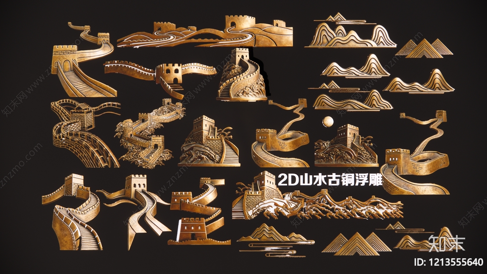 新中式雕塑摆件3D模型下载【ID:1213555640】